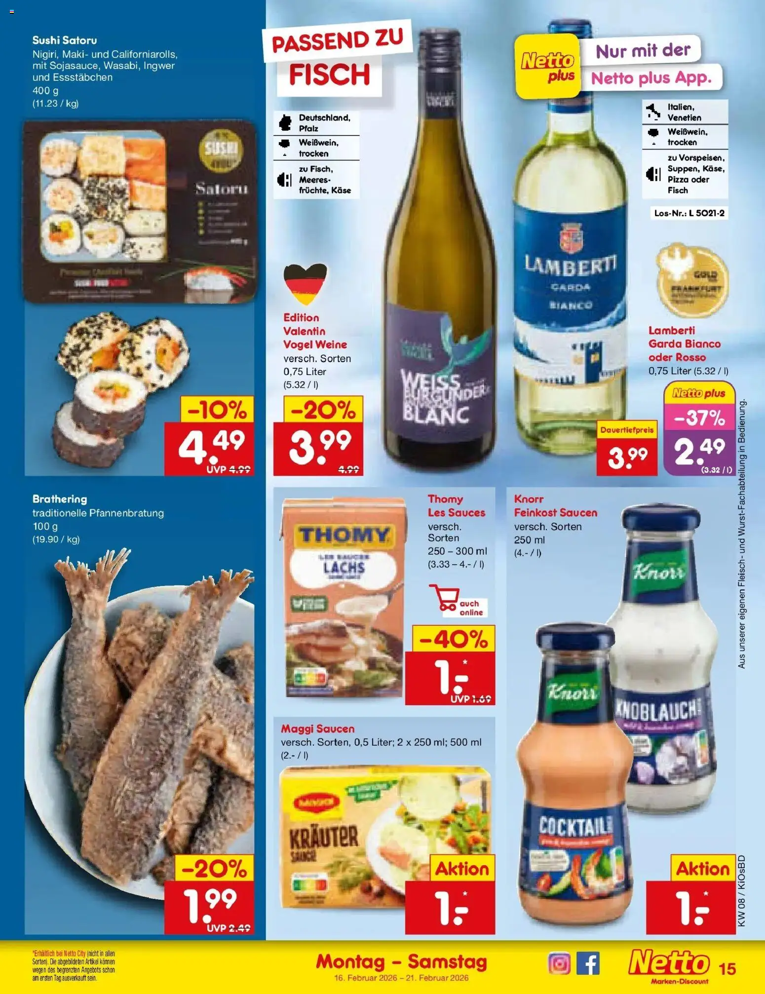 Netto Marken-Discount prospekt Mistelbach	 – gültig ab 16.02.2026 | Seite: 17 | Produkte: Maggi, Lachs, Knoblauch, Pizza