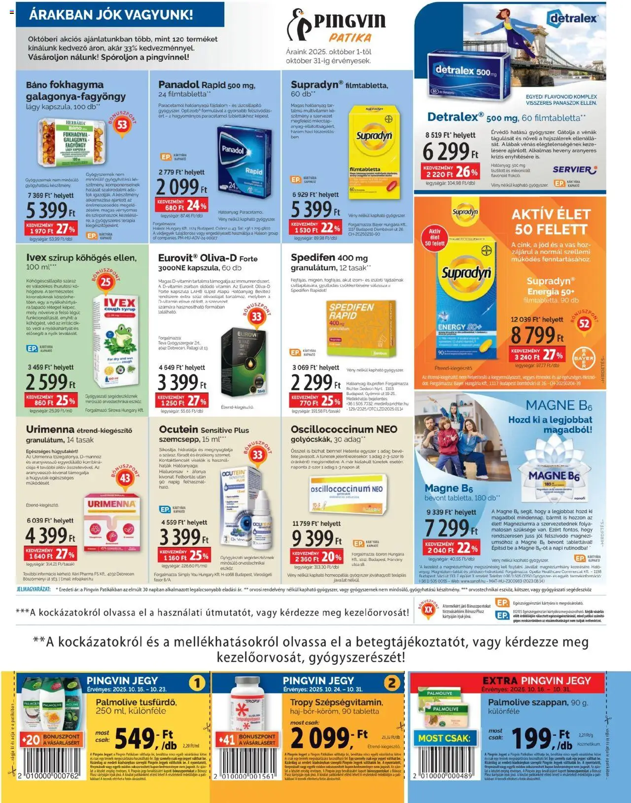 Pingvin Patika akciós ujság - amely érvényes a következő dátumtól: 01.10.2025 | Oldal: 5 | Termékek: Áfonya, Tök, Gyógyszerek, Multivitamin