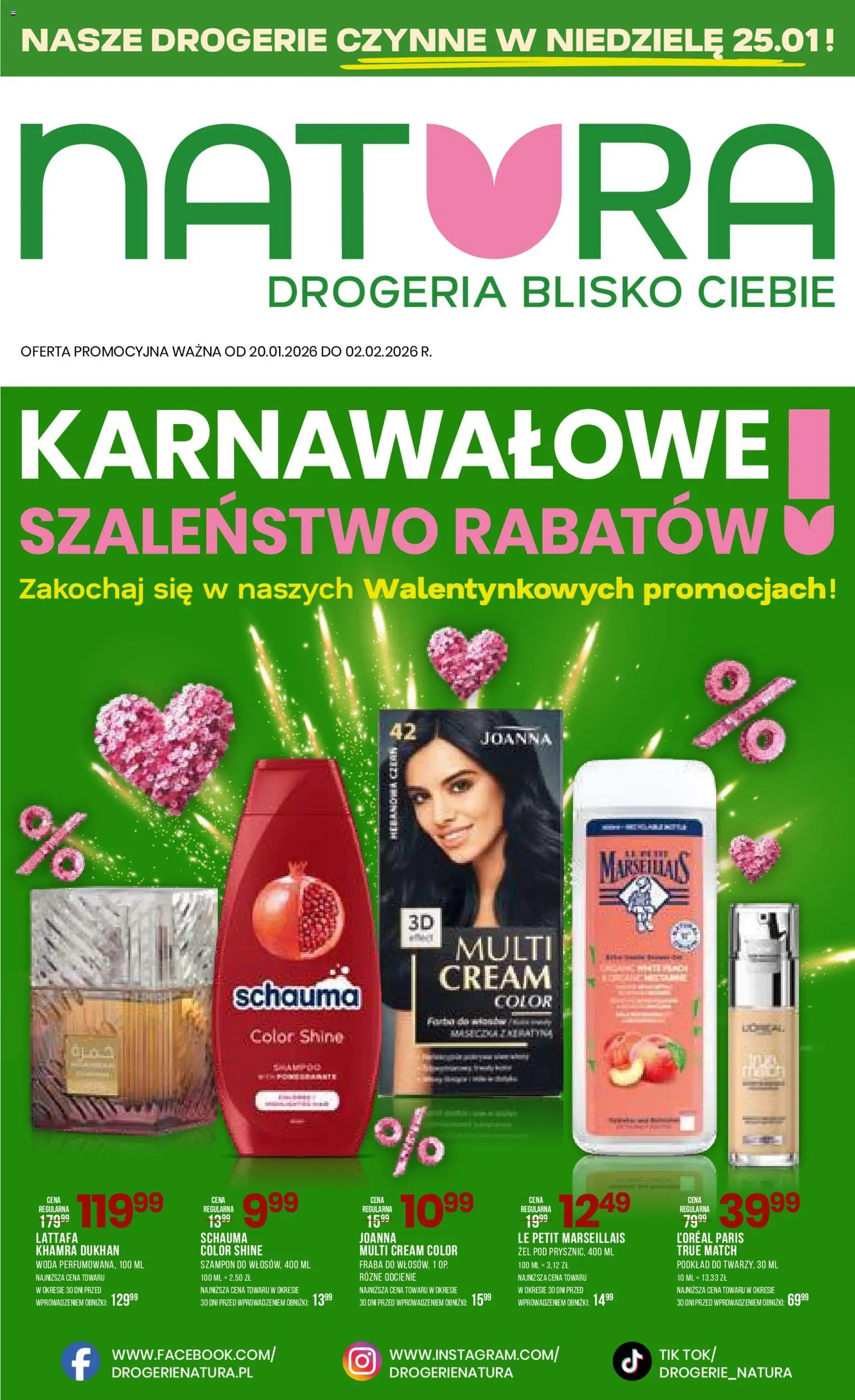 Drogerie Natura Gazetka od 20.01.2026 | Strona: 1 | Produkty: Drogeria, Szampon, Woda
