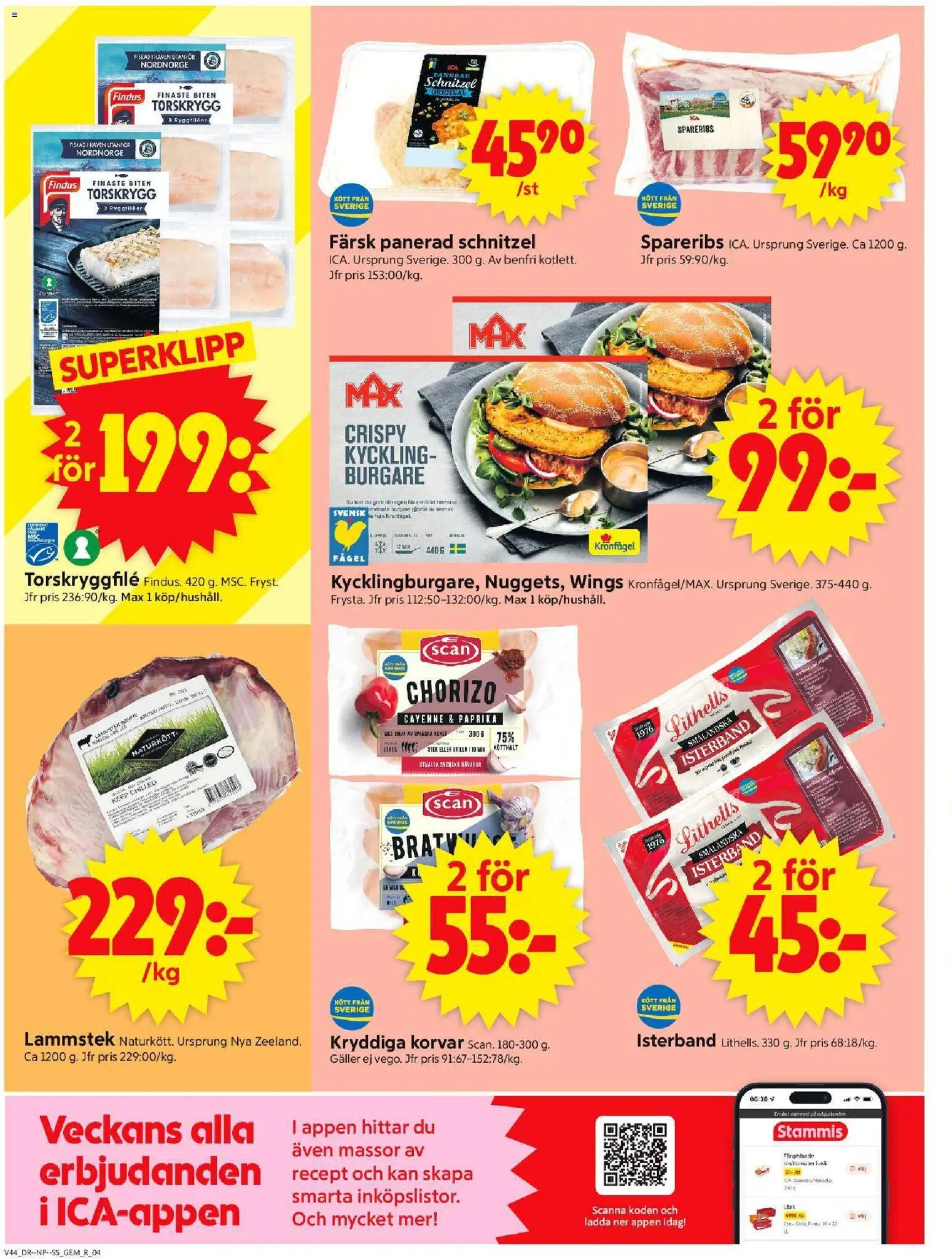 ICA Supermarket reklamblad aktuell från 27.10.2025 | Sida: 4 | Produkter: Galler, Chorizo