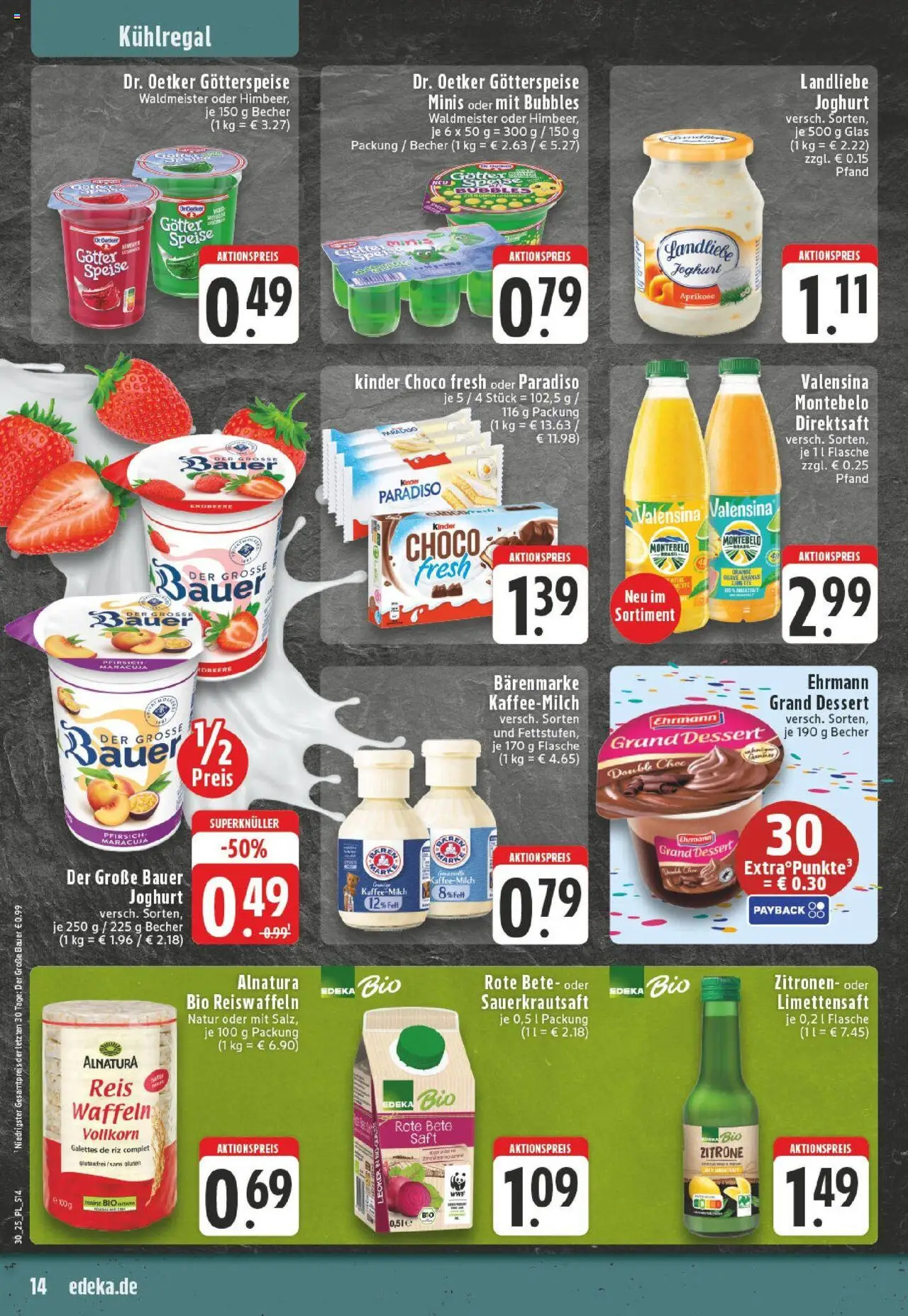 Edeka prospekt Bocholt - Holtwick	 - gültig ab dem 20.07.2025 | Seite: 14 | Produkte: Milch, Joghurt, Waffeln, Reis