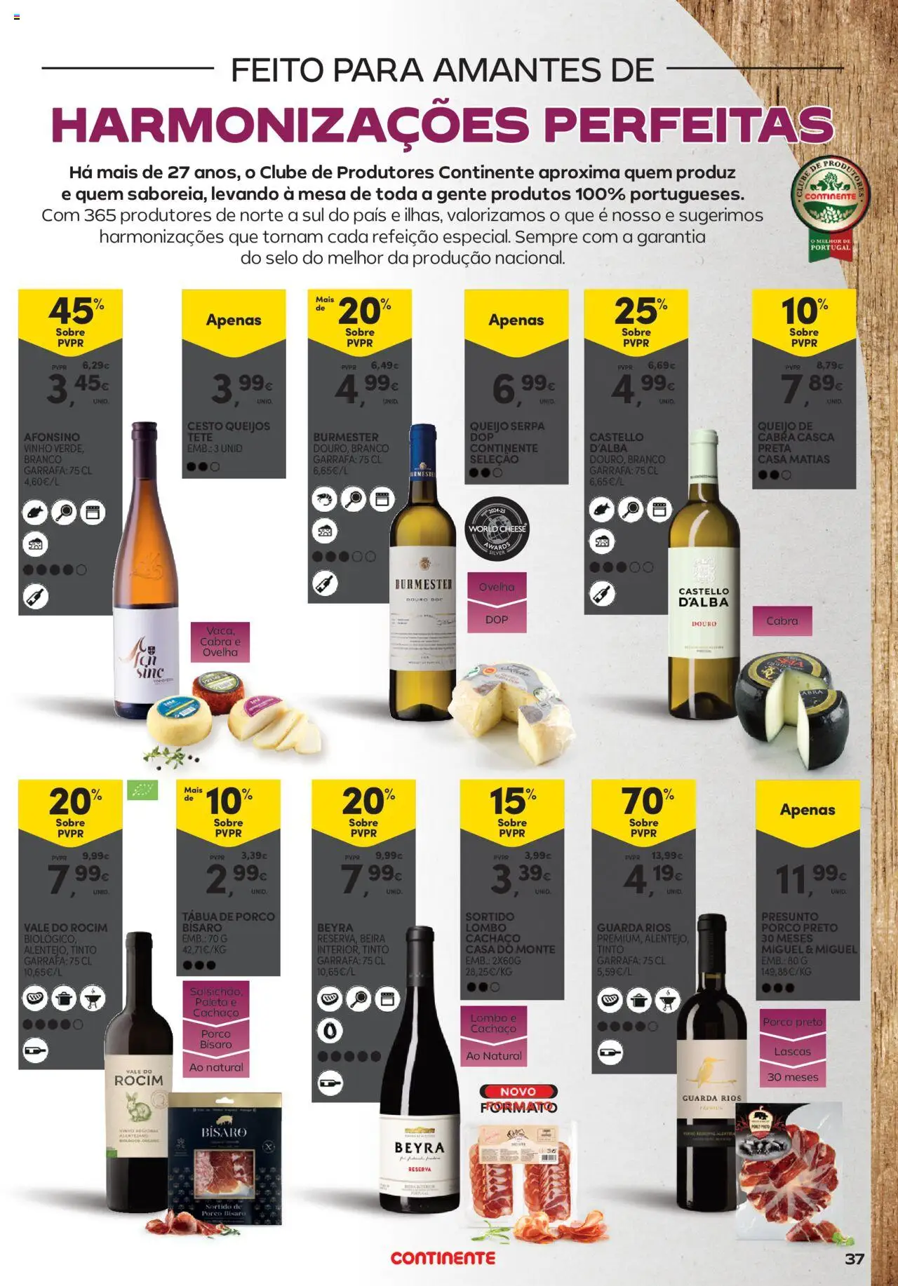 Continente - Vinhos, Enchidos e Queijos: A vida passa a comer com uma boa petiscada │ válido de 23.09.2025 | Página: 37 | Produtos: Castello d'Alba, Mesa, Queijo, Presunto