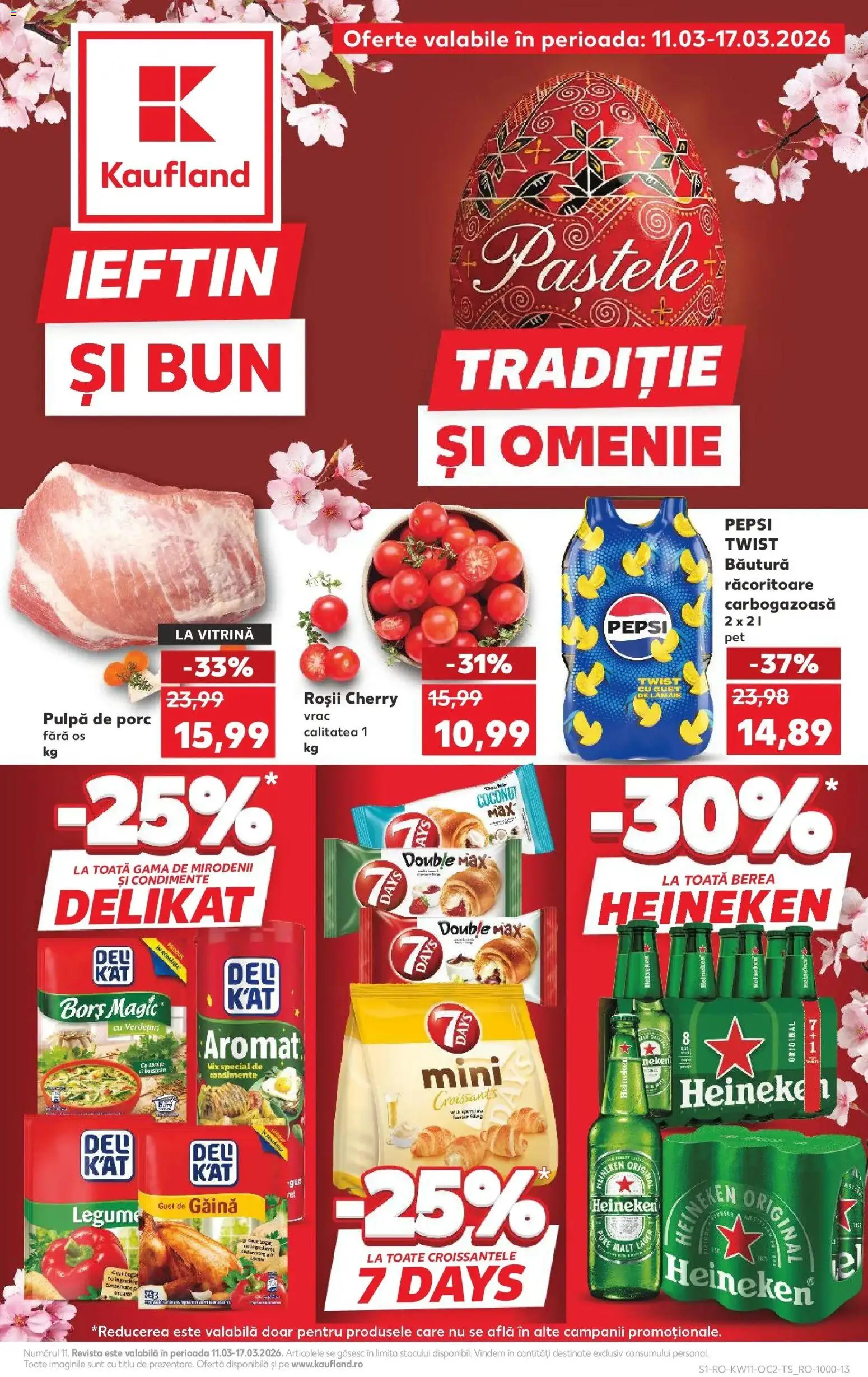 Noul catalog Kaufland – valabil de la 11.03.2026 | Pagină: 1 | Produse: Vitrină, Borș, Roșii, Lămâie