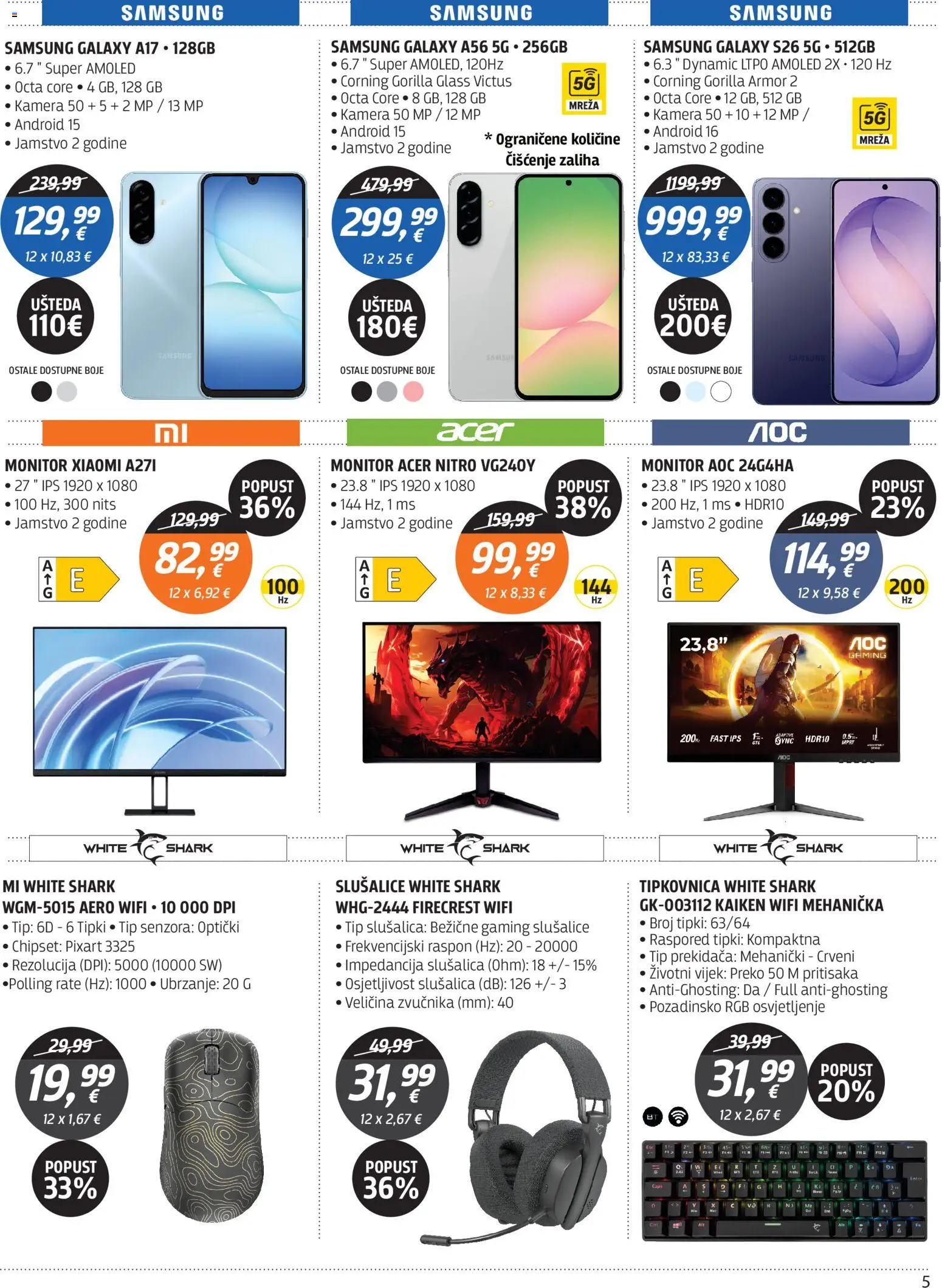 Centar Tehnike katalog | vrijedi od 13.04.2026 | Stranica: 5 | Proizvodi: Monitor, Tipkovnica, Slušalice