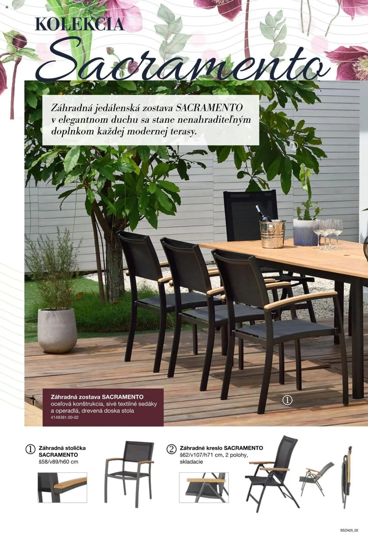 Nové Sconto nábytok akcie – leták je platný od 21.02.2025 | Strana: 2 | Produkty: Jedálenská zostava, Záhradne kreslo, Stolička
