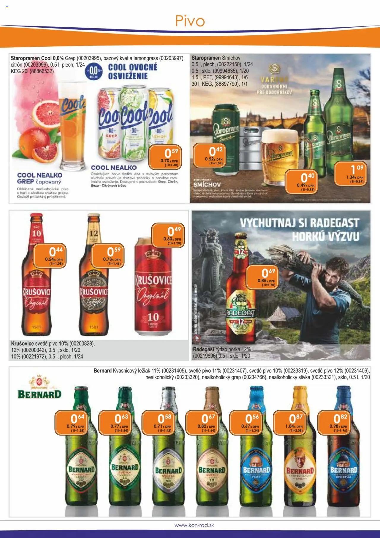 KON - RAD leták │ platný od 01.08.2025 | Strana: 20 | Produkty: Pivo, Krušovice, Staropramen, Nealkoholické pivo