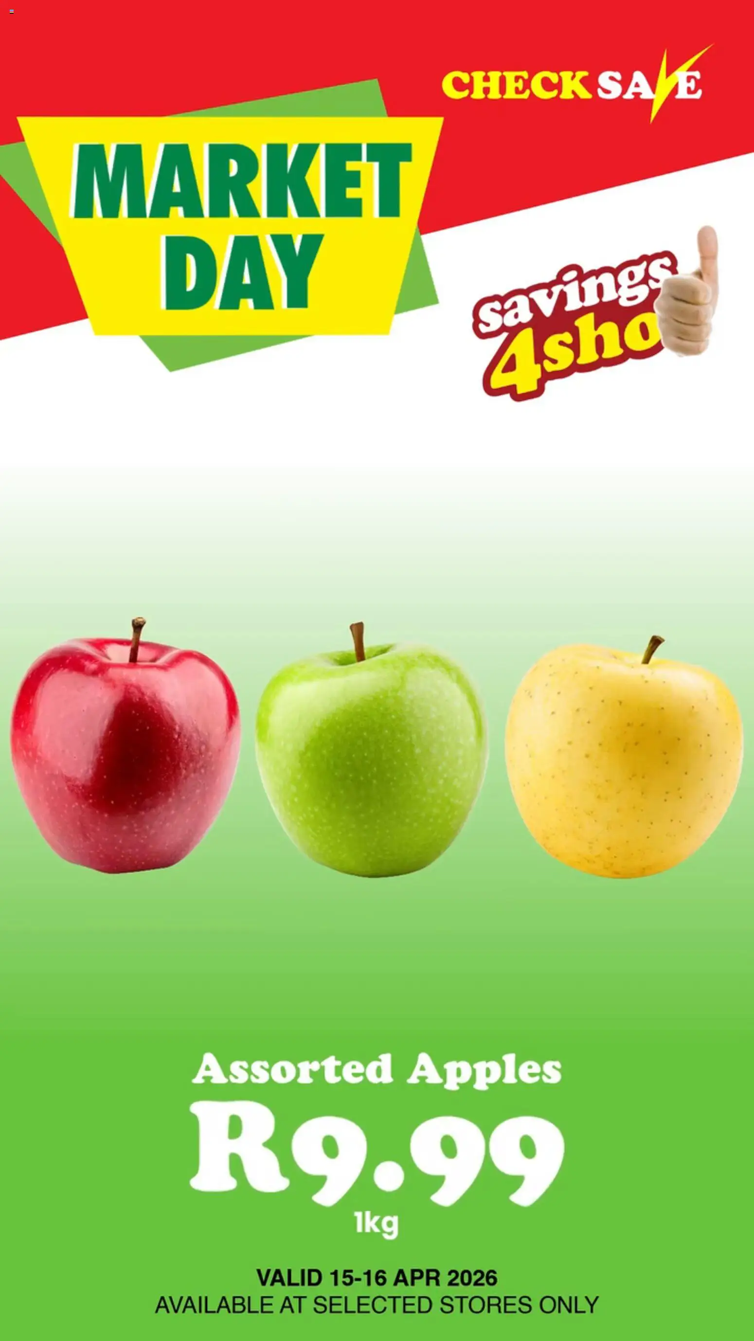 New Check Save catalogue – valid from 15.04.2026 | Page: 1 | Products: Apples