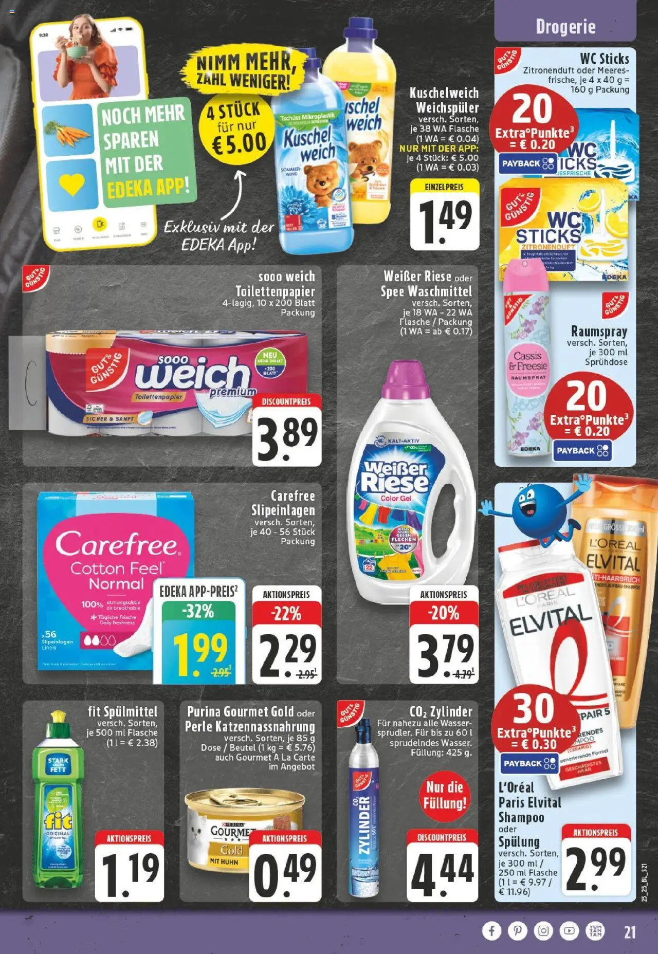 Edeka prospekt Ostbevern	 - gültig ab dem 15.06.2025 | Seite: 21 | Produkte: Shampoo, Spee, Weichspüler, Toilettenpapier
