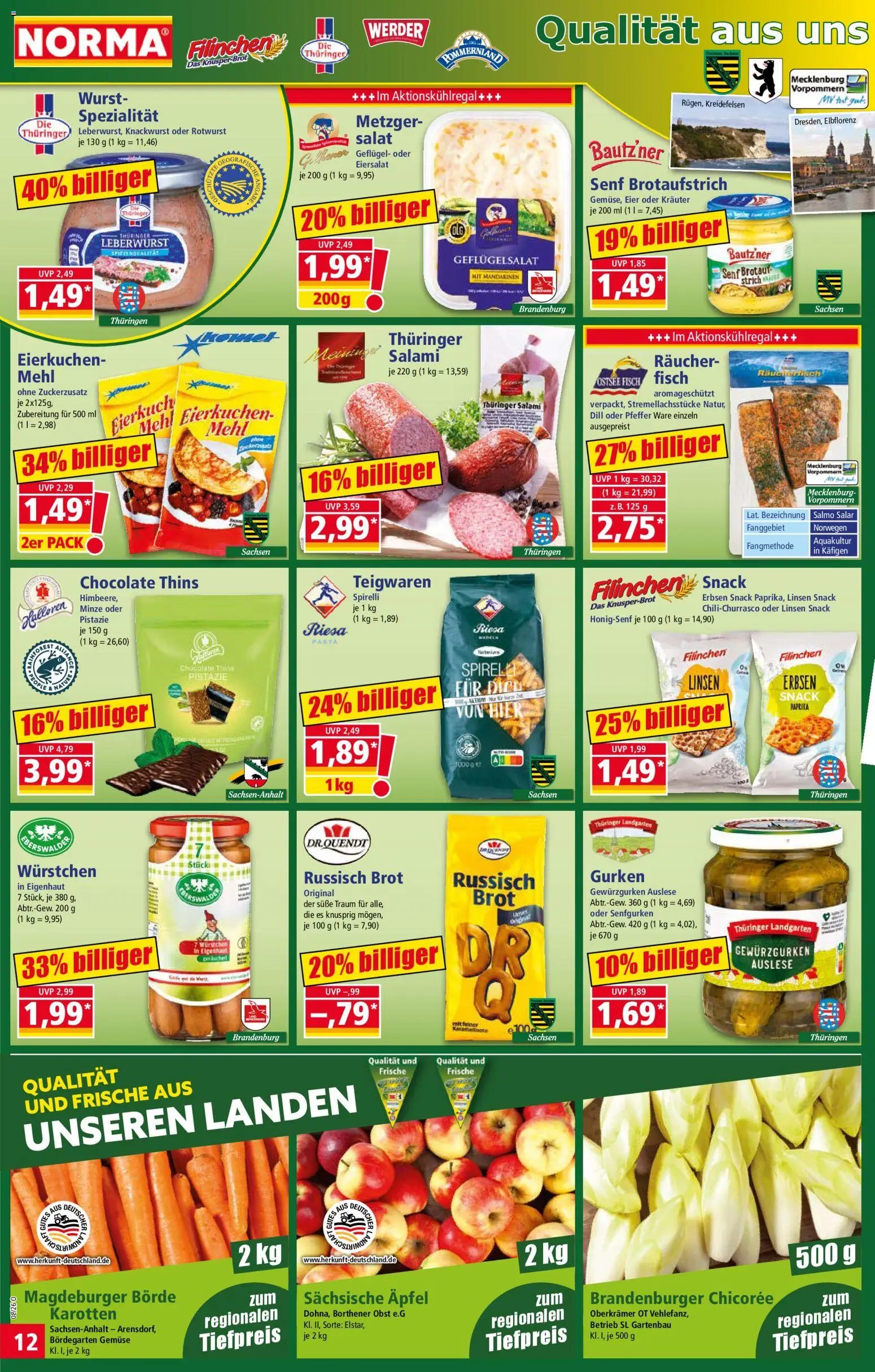 Norma Prospekt 	 – gültig ab 16.02.2026 | Seite: 12 | Produkte: Mehl, Obst, Dill, Salami