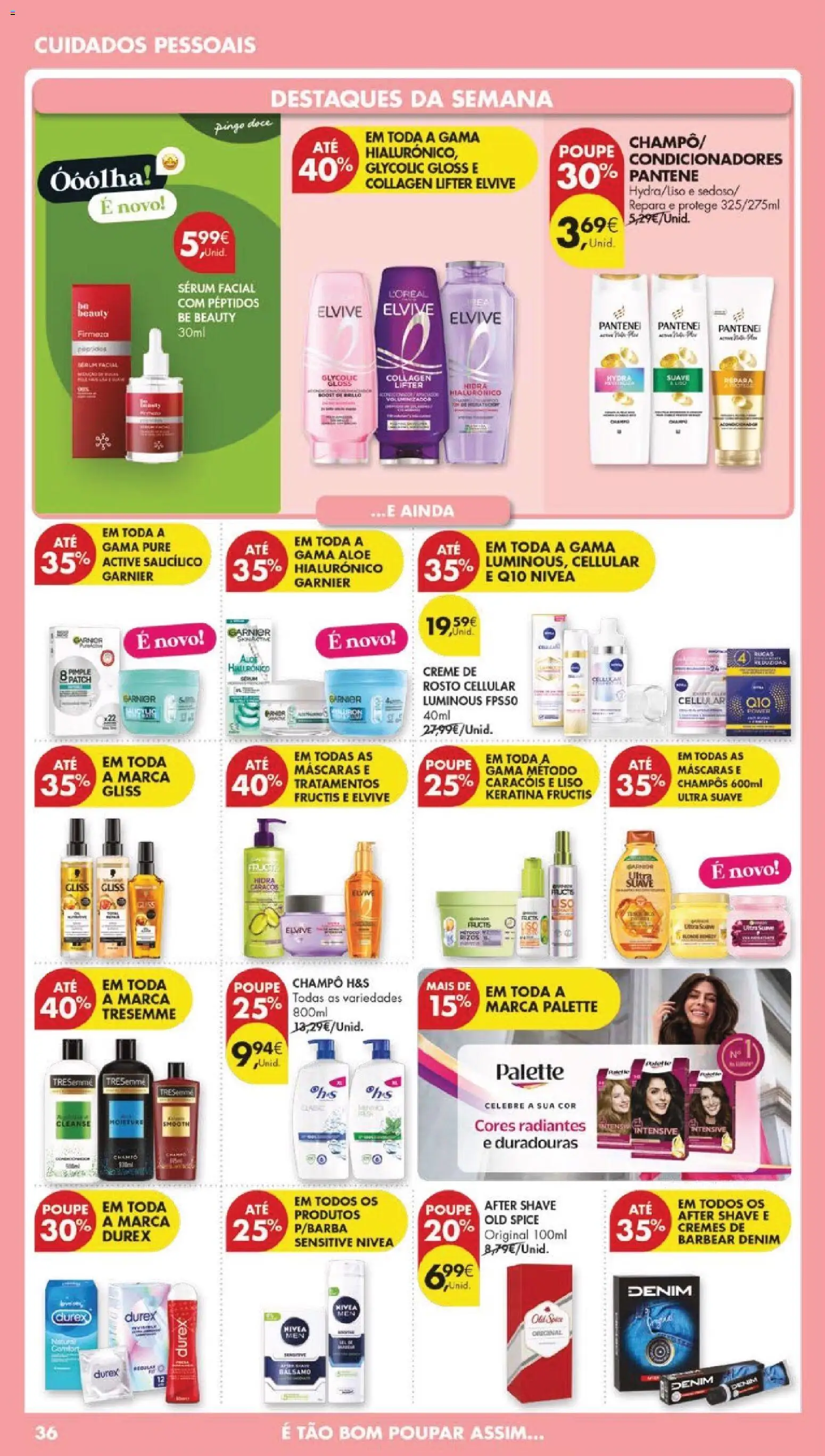 Pingo Doce folheto │ válido de 14.04.2026 | Página: 40 | Produtos: Gloss, Shampoo, Sérum, Creme