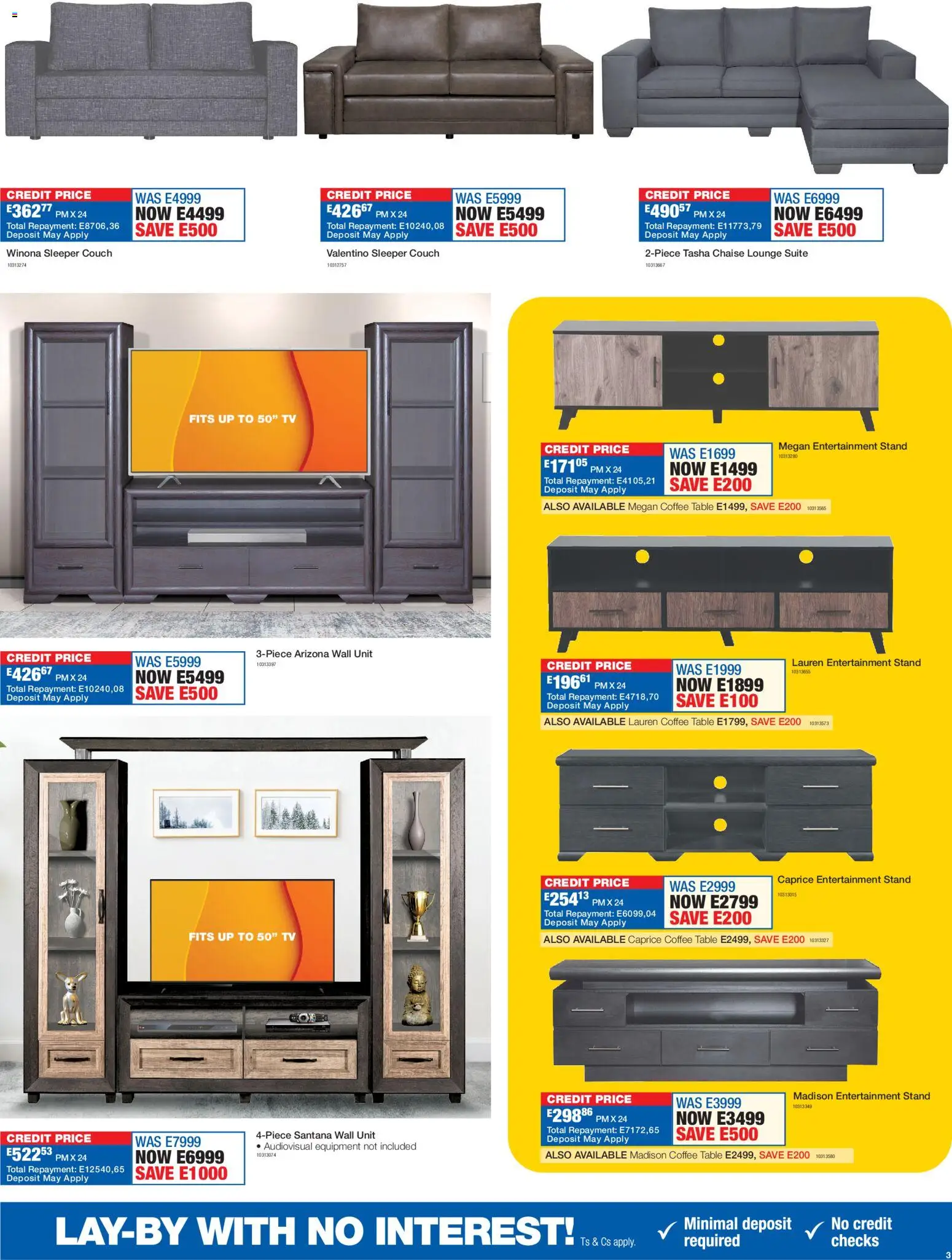 New OK Furniture catalogue – valid from 16.02.2026 | Page: 3 | Products: Coffee table, Table, Wall unit, Chaise