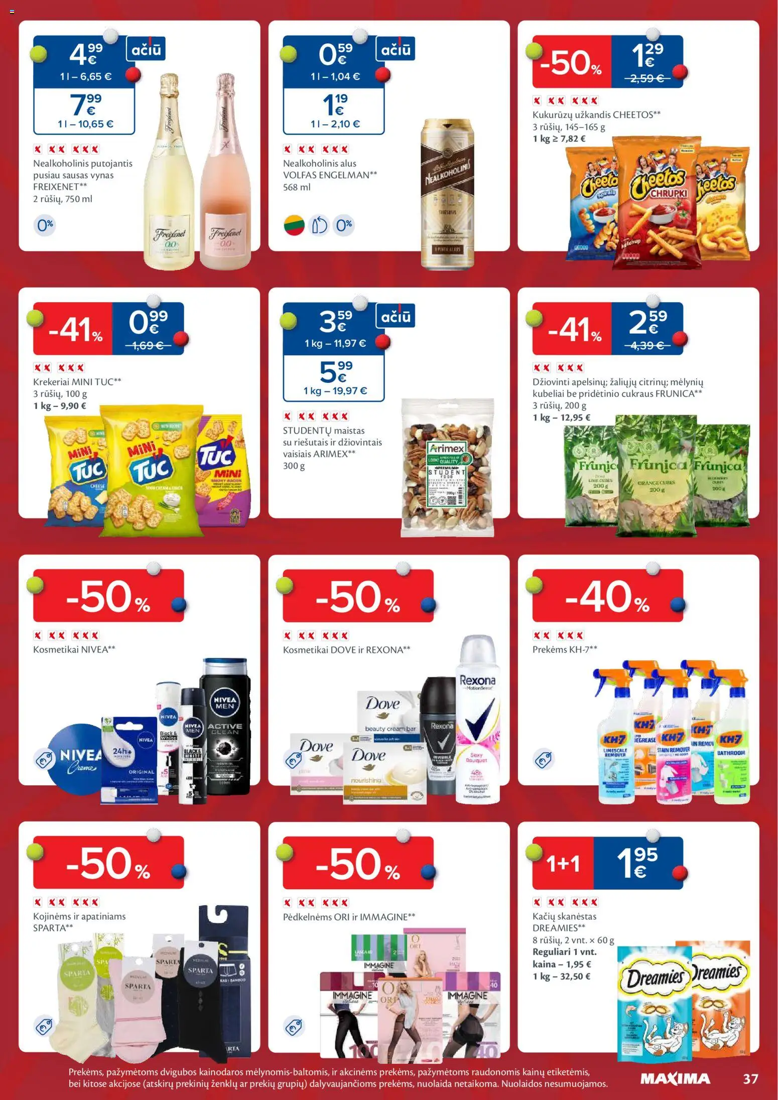 MAXIMA akcijos nuo 27.01.2026 | Puslapis: 37 | Prekių: Nealkoholinis alus, Vynas, Alus