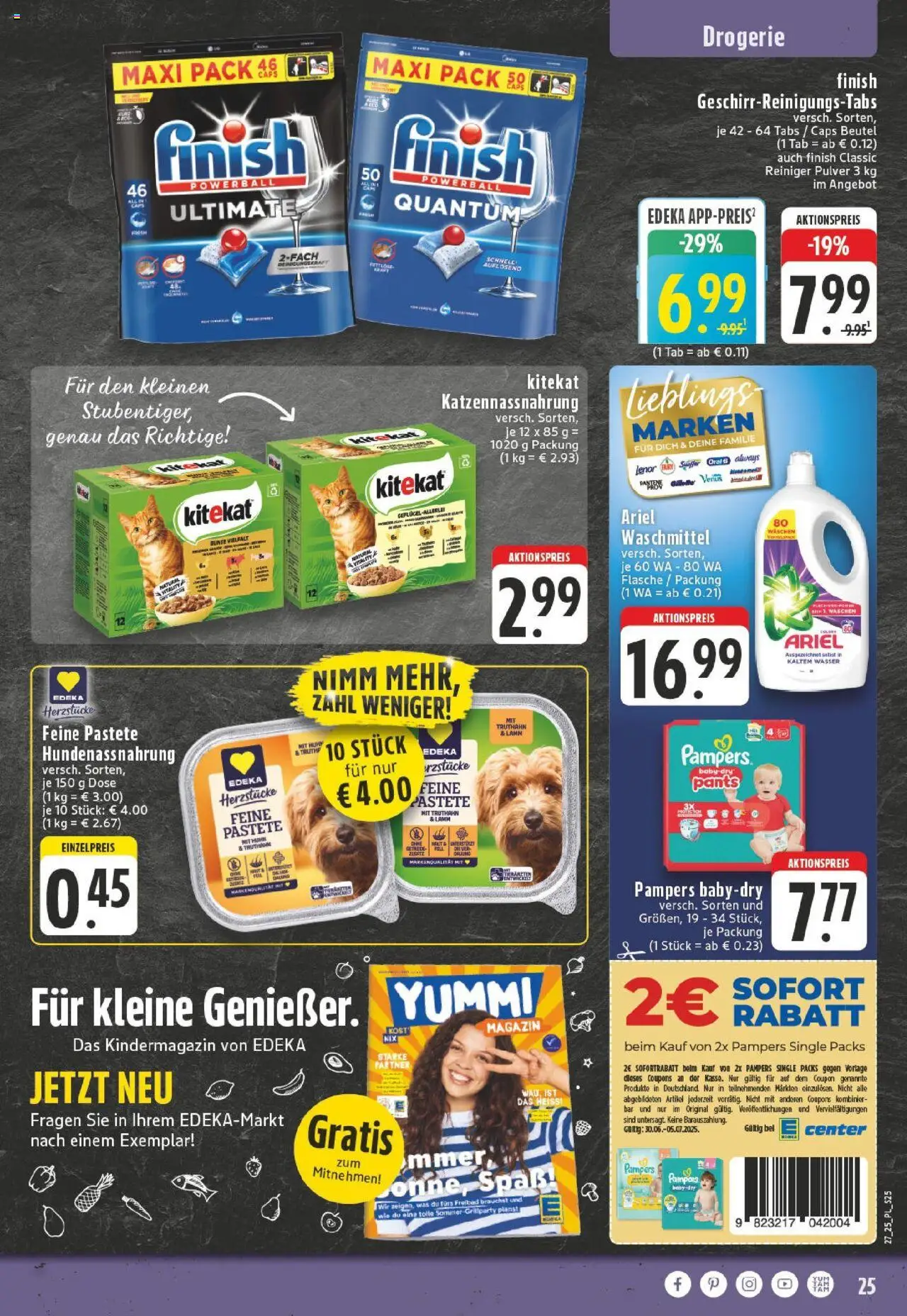 Edeka prospekt Titz	 - gültig ab dem 29.06.2025 | Seite: 25 | Produkte: Lenor, Ariel, Finish, Wasser