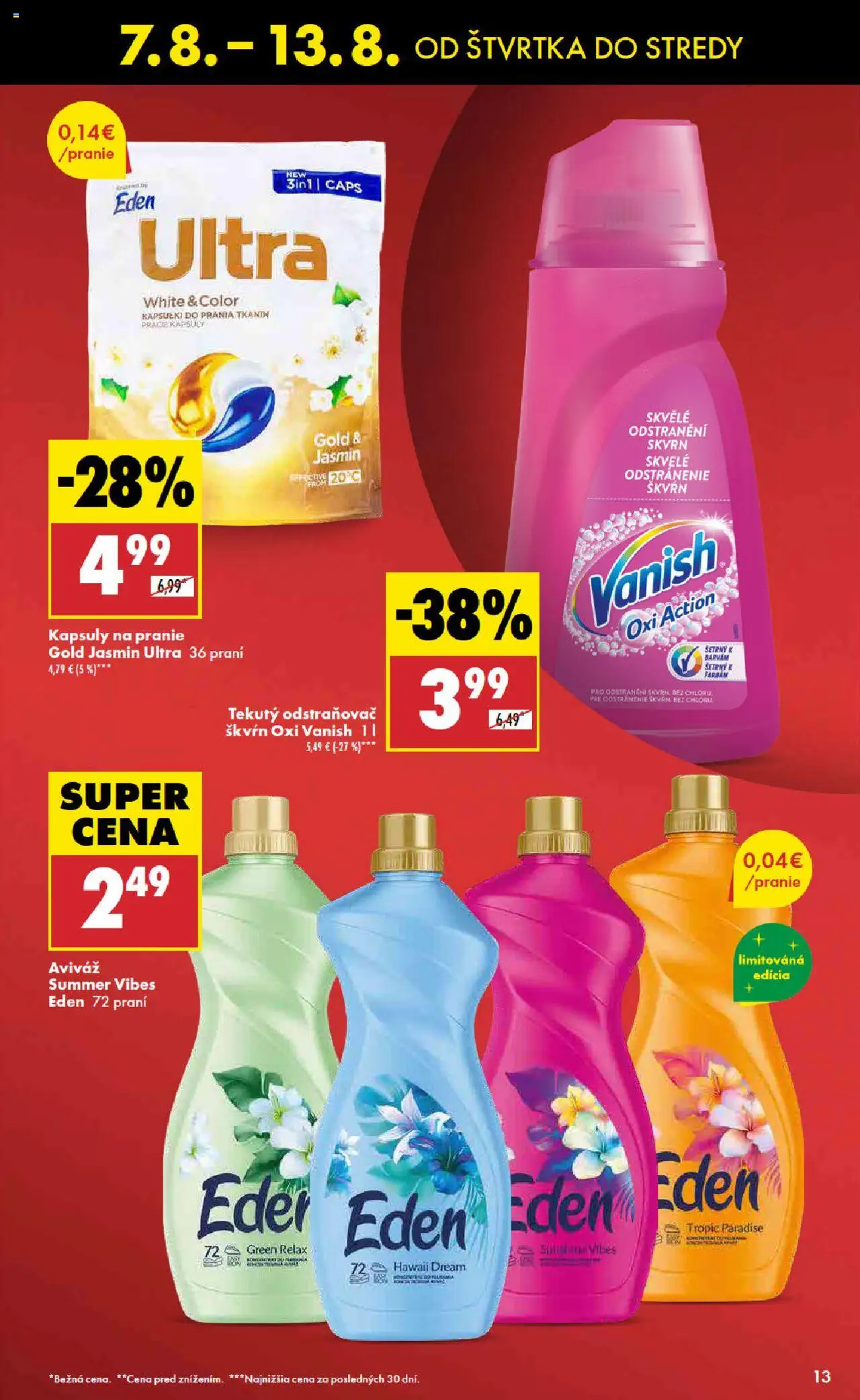 Biedronka leták │ platný od 07.08.2025 | Strana: 13 | Produkty: Vanish, Aviváž