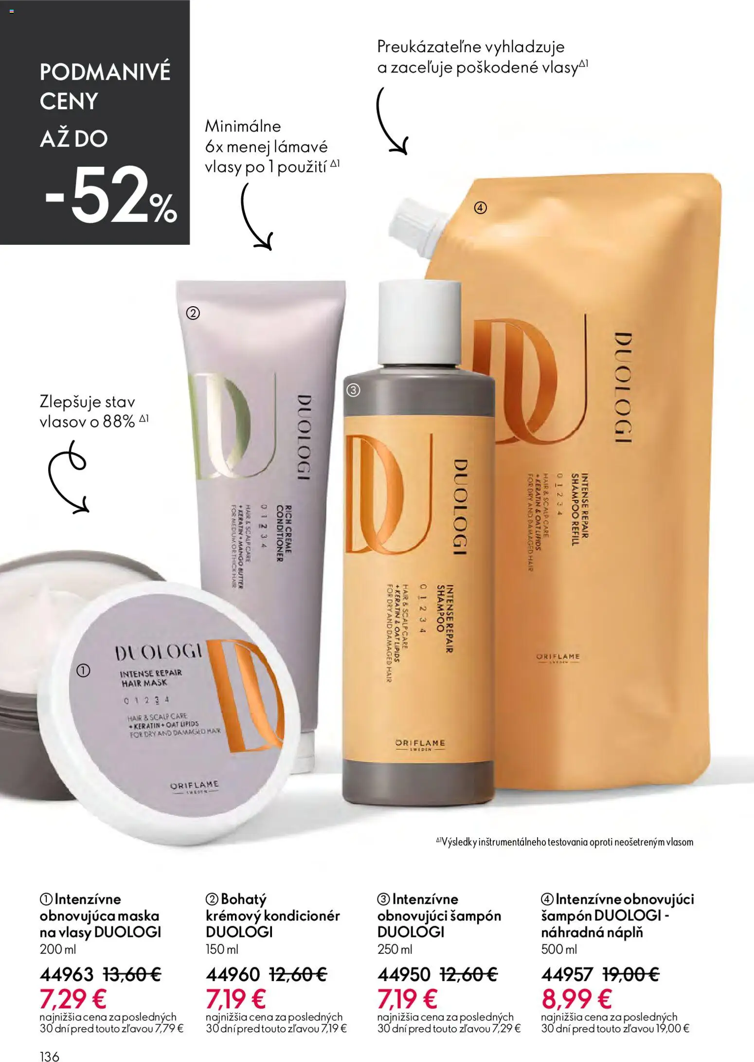 Nové Oriflame akcie – leták je platný od 15.04.2026 | Strana: 136 | Produkty: Šampón, Kondicionér, Maska, Mango
