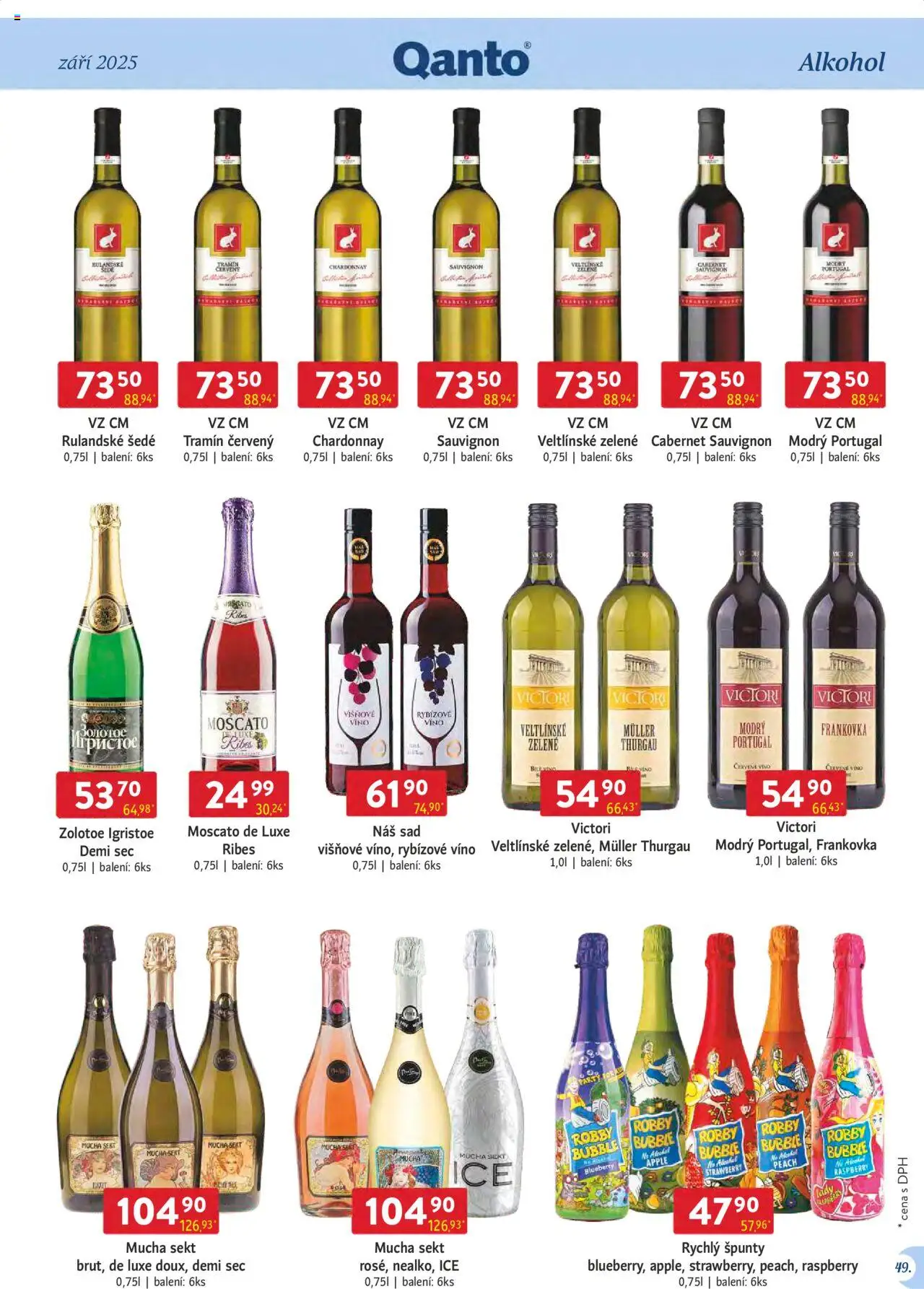 Astur & Qanto leták - Velkoobchod 09/2025 od 01.09.2025 | Strana: 49 | Produkty: Víno, Apple, Cabernet Sauvignon, Moscato De luxe