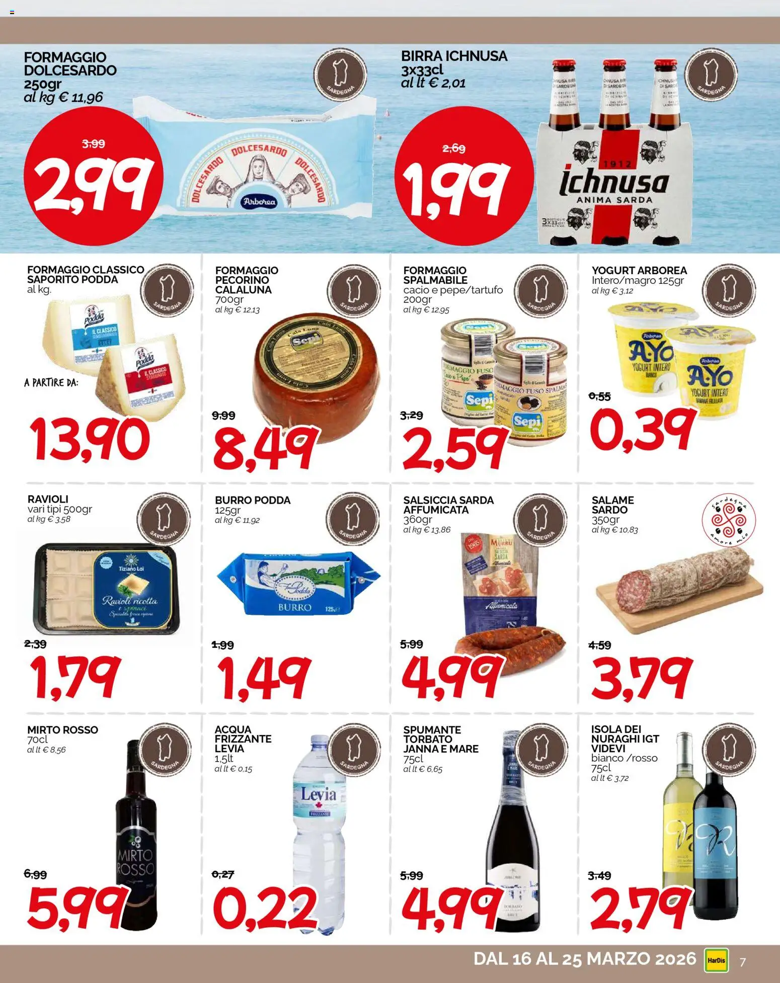 Volantino HarDis del 16.03.2026 | Pagina: 7 | Prodotti: Yogurt, Birra, Burro, Ricotta