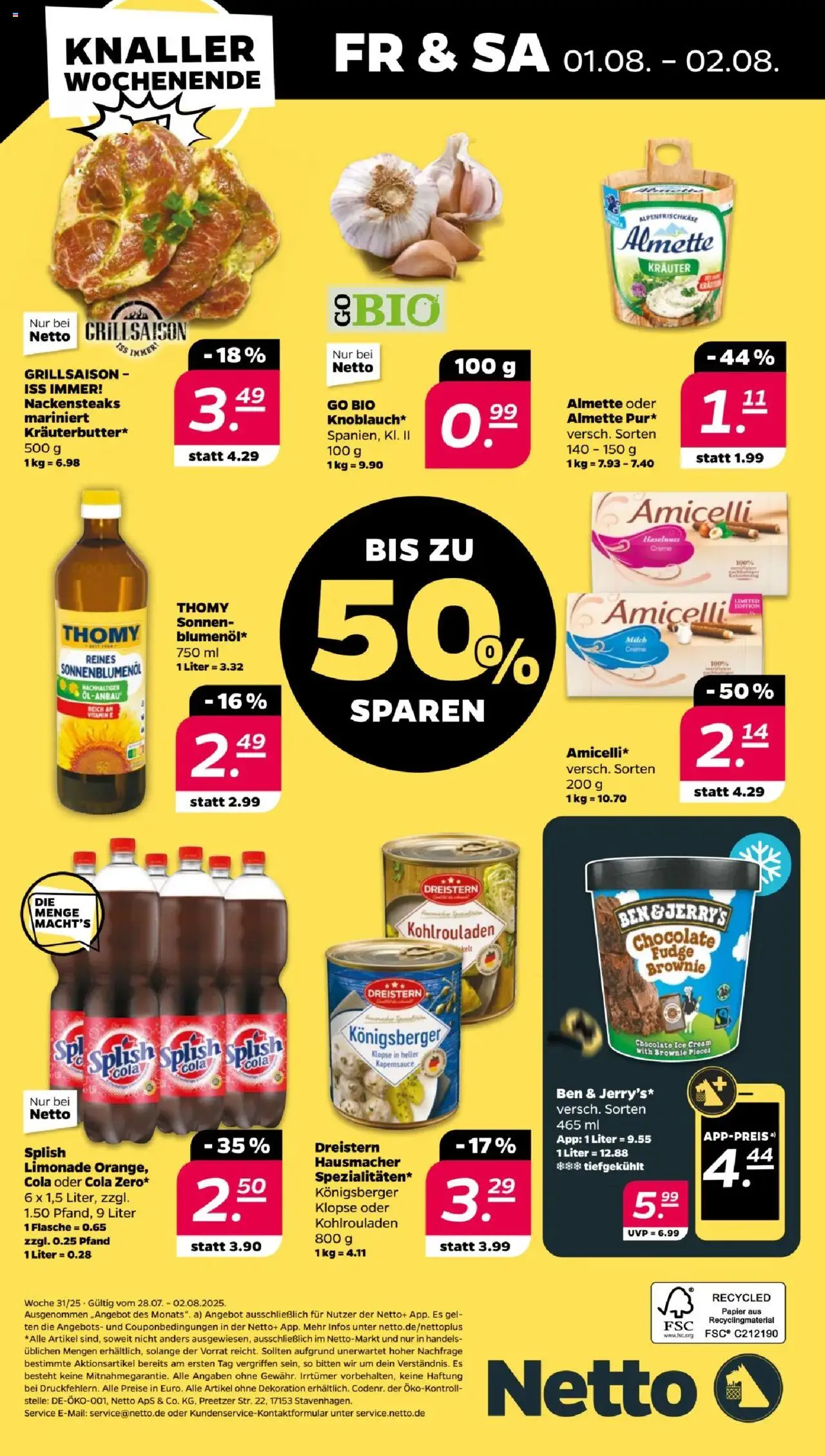 Netto Prospekt 	 - gültig ab dem 28.07.2025 | Seite: 34 | Produkte: Nackensteaks, Sonnenblumenol, Limonade, Creme