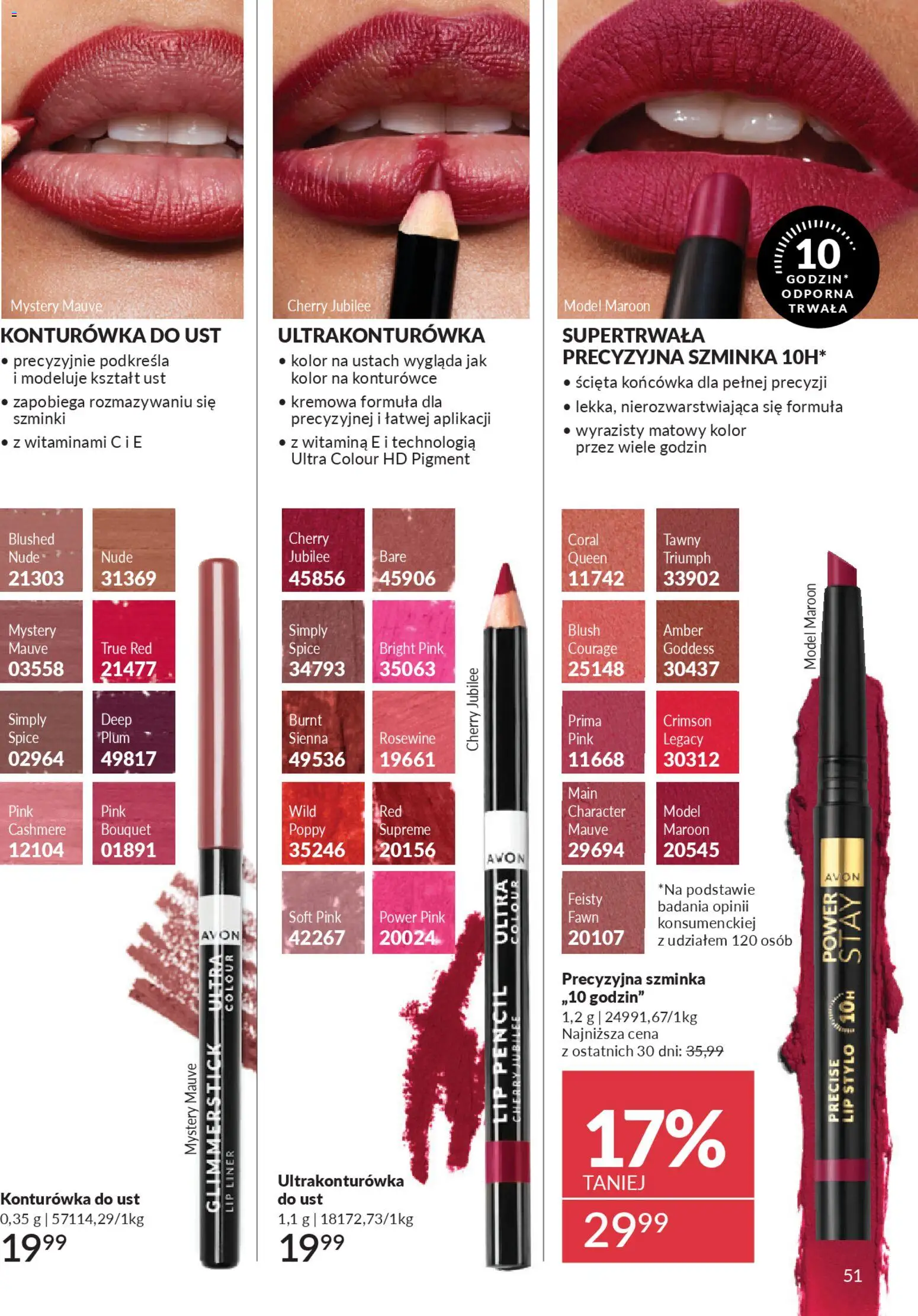 Avon Katalog 3 2026 od 01.03.2026 | Strona: 51 | Produkty: Szminka, Konturówka