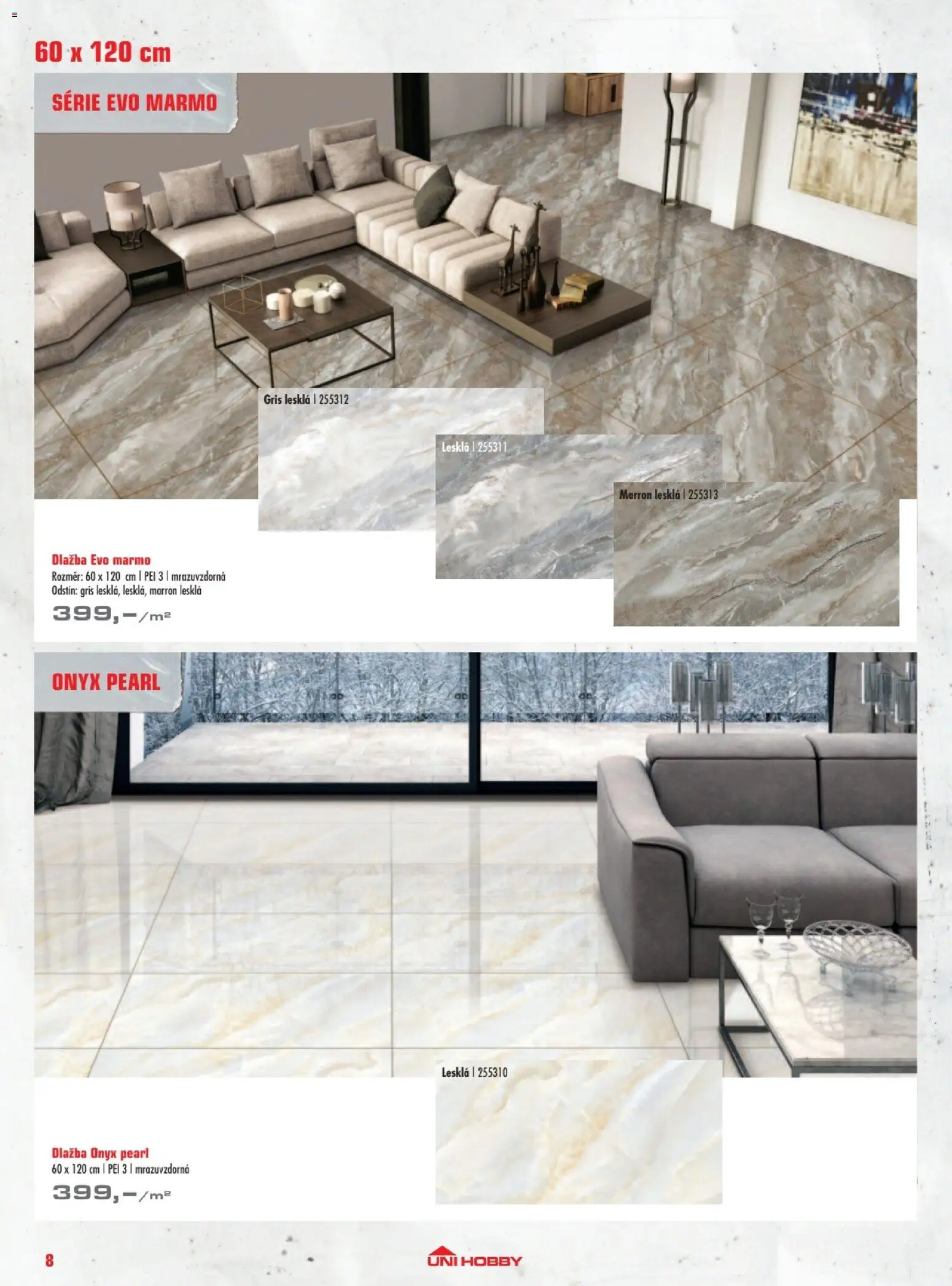 Uni Hobby katalog - Dlažby, obklady a sanita 2026 od 20.02.2026 | Strana: 8 | Produkty: Dlažba