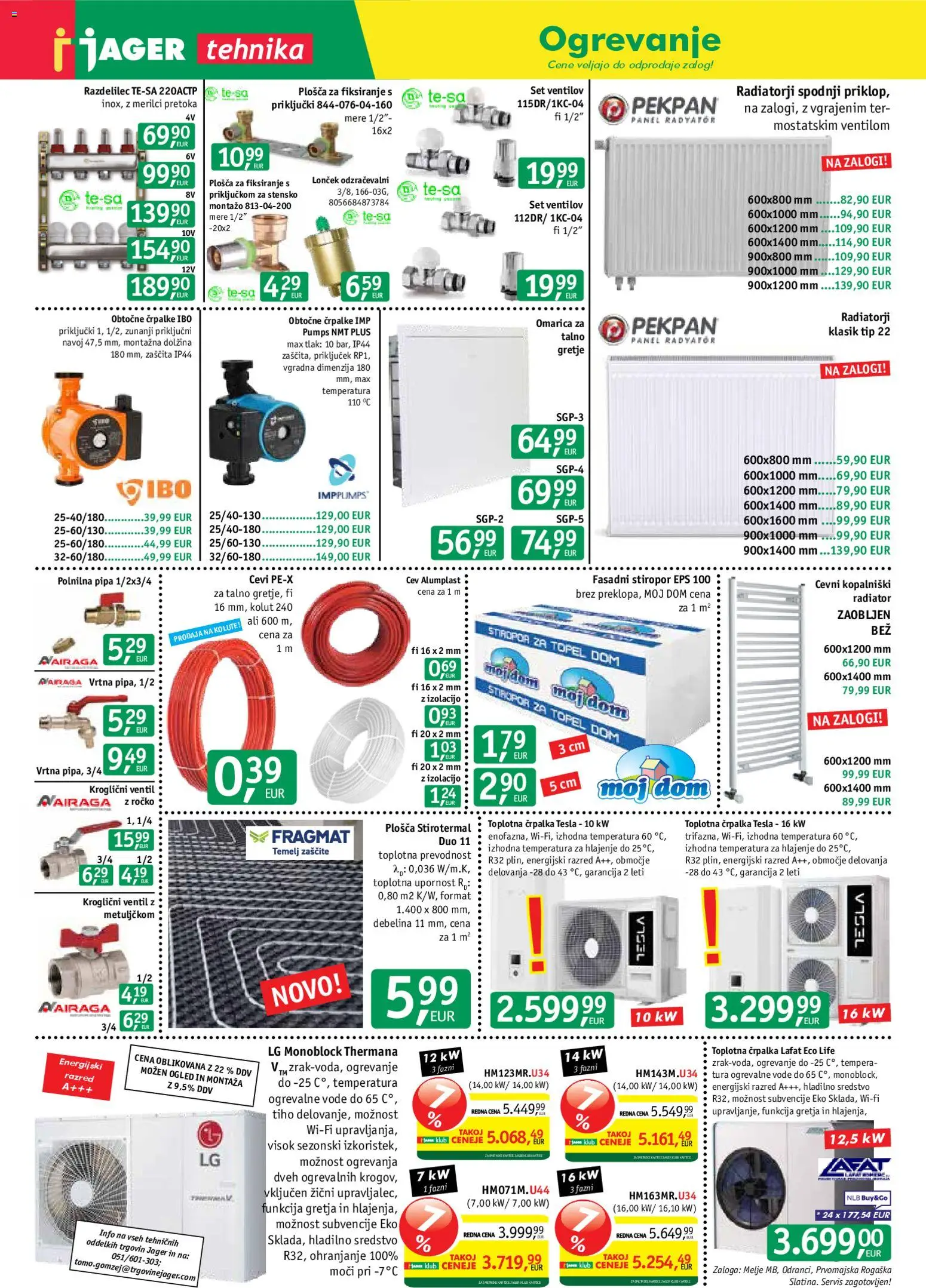 Novi Jager katalog ponudbe – veljaven od 10.12.2025 | Stran: 9 | Izdelki: Radiator, Črpalka, Ventil, Omarica