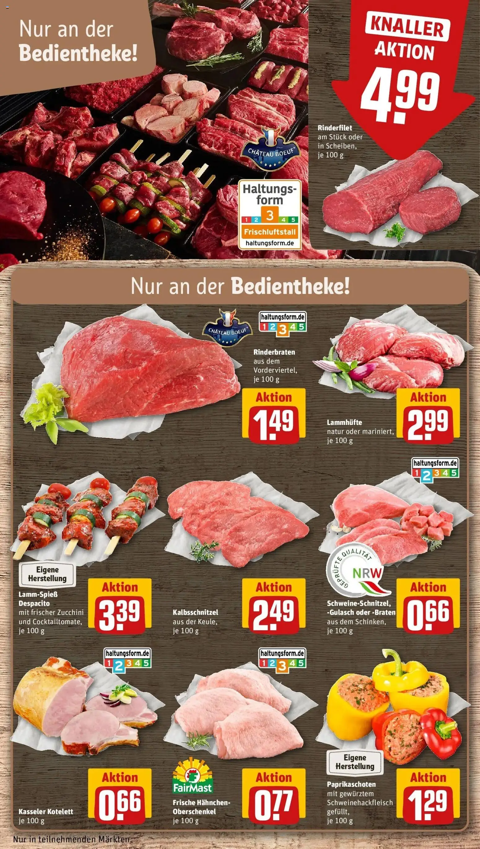 Rewe Prospekt Rheine	 – gültig ab 15.03.2026 | Seite: 14 | Produkte: Rinderbraten, Hahnchen, Gulasch, Zucchini