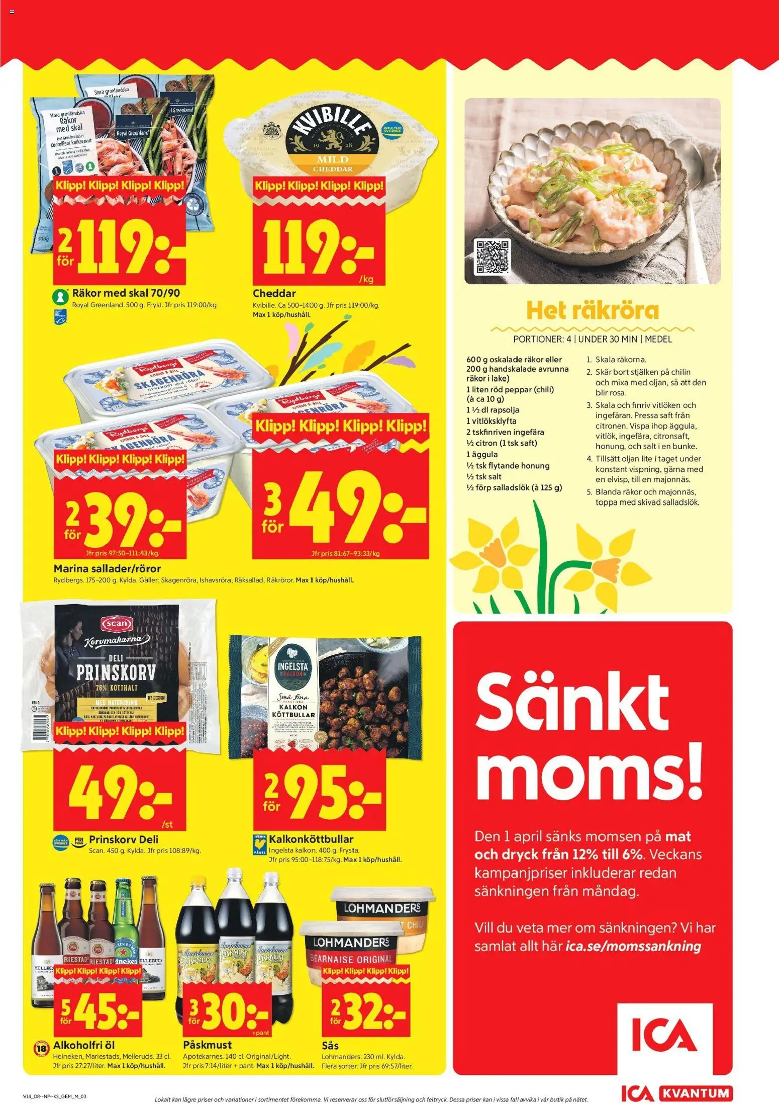 ICA Kvantum reklamblad aktuell från 30.03.2026 | Sida: 3 | Produkter: Salt, Köttbullar, Rapsolja, Sallad