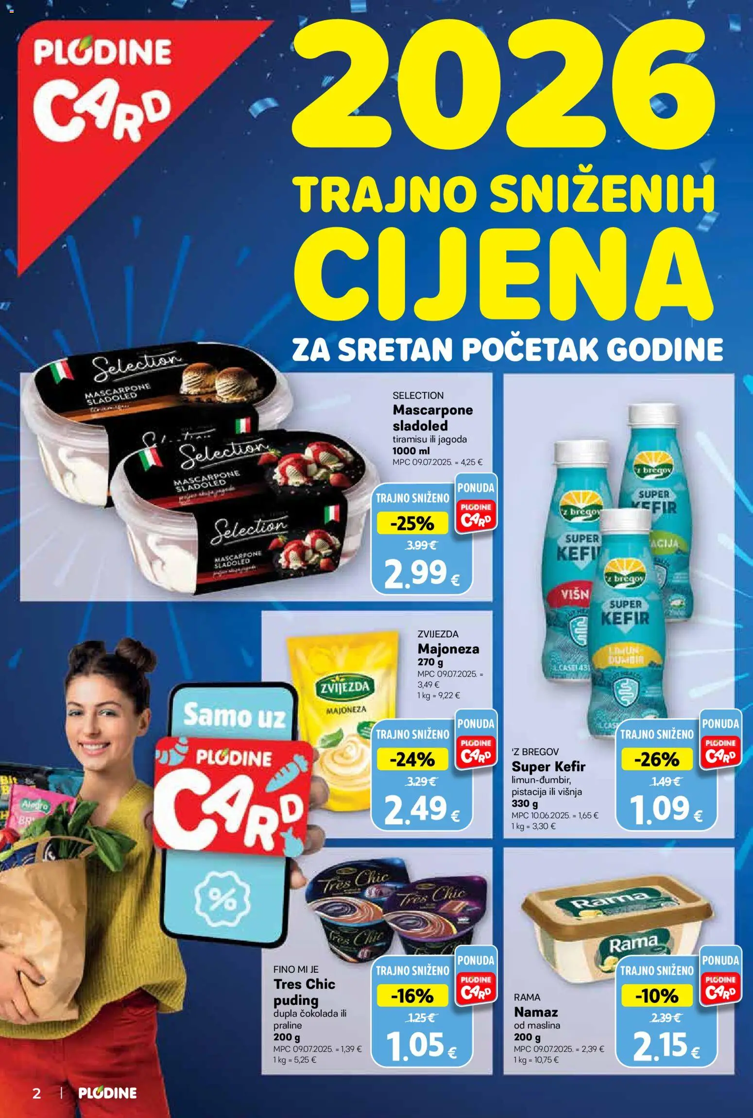 Plodine katalog | vrijedi od 02.01.2026 | Stranica: 2 | Proizvodi: Praline, Mascarpone, Puding, Đumbir