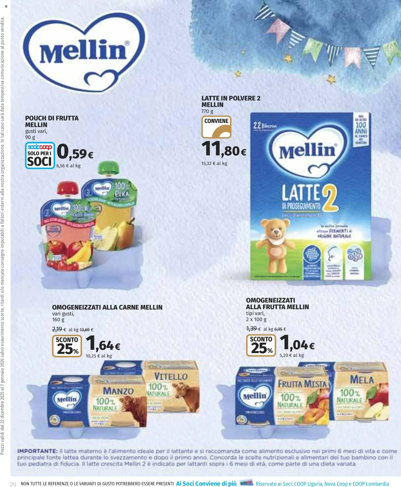 Volantino COOP del 22.12.2025 | Pagina: 20 | Prodotti: Frutta, Latte, Data, Vitello