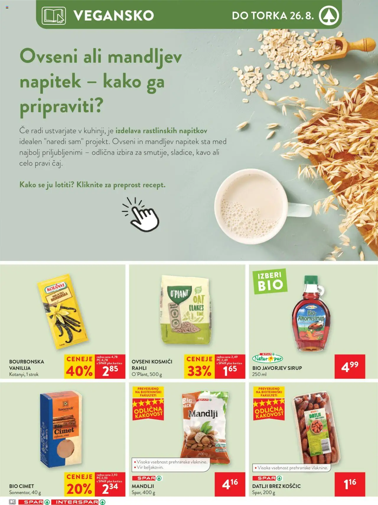 Spar katalog 34/25 │ velja od 20.08.2025 | Stran: 19 | Izdelki: Datlji, Sirup, Mandlji, Kosmici