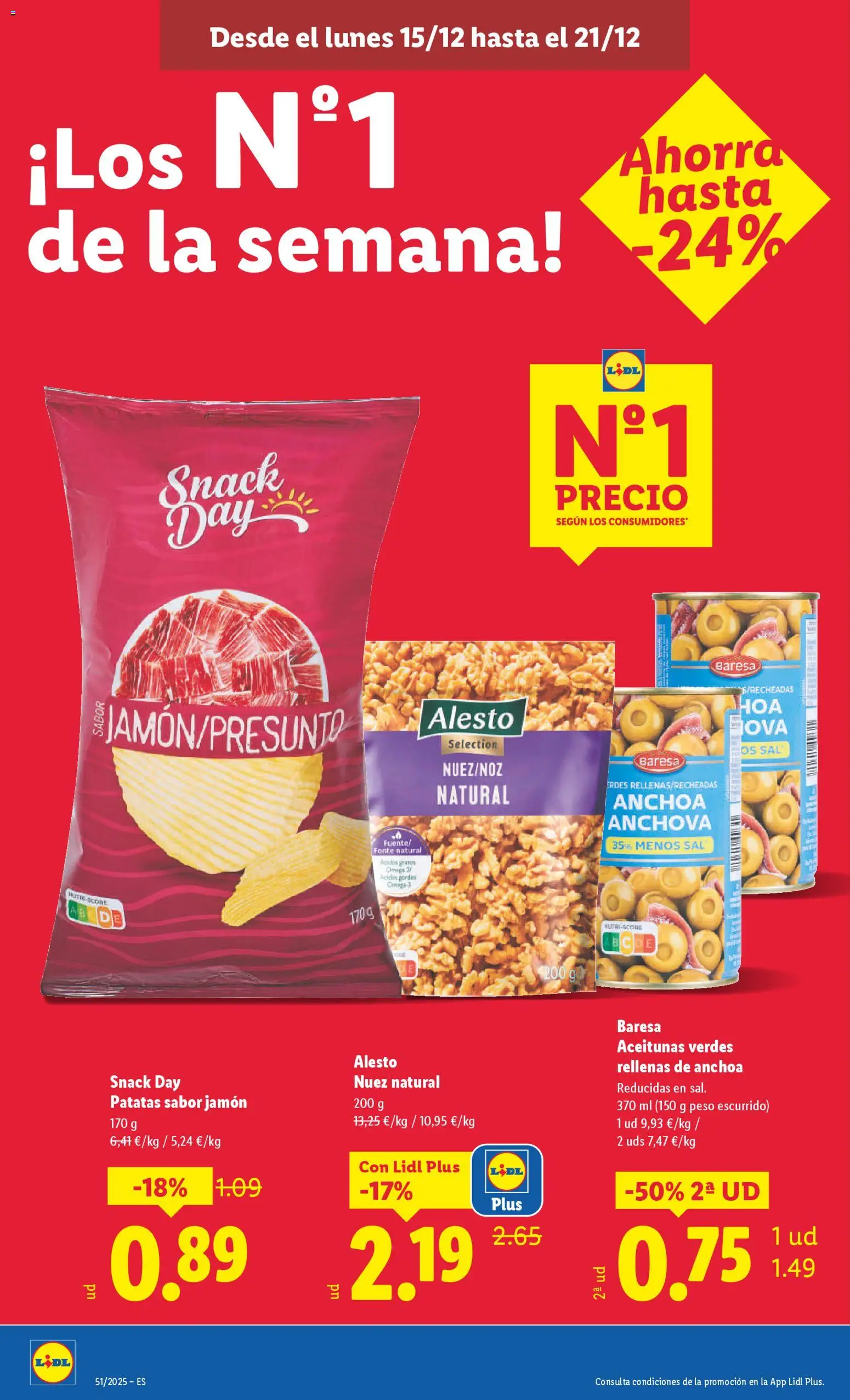 Lidl folleto │ válido desde el 15.12.2025 | Página: 16 | Productos: Jamón, Peso, Anchoa