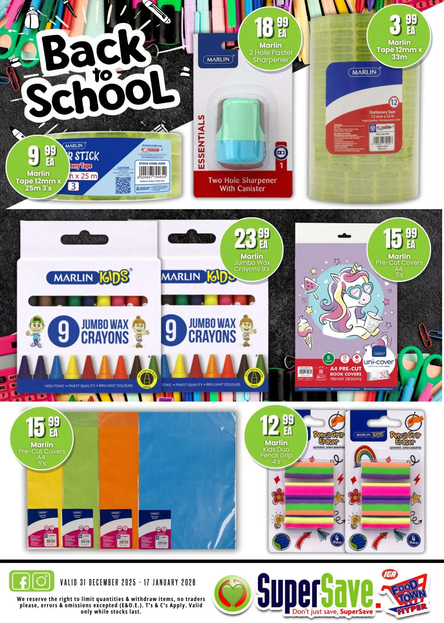New Super Save catalogue – valid from 31.12.2025 | Page: 26 | Products: Pencil, Wax, Stock, Tape