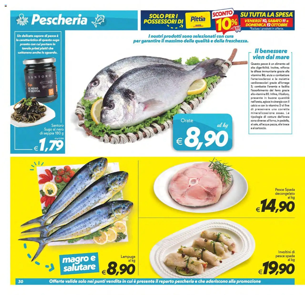Volantino SuperConveniente del 10.10.2025 | Pagina: 30 | Prodotti: Pesce, Sugo, Pesce spada