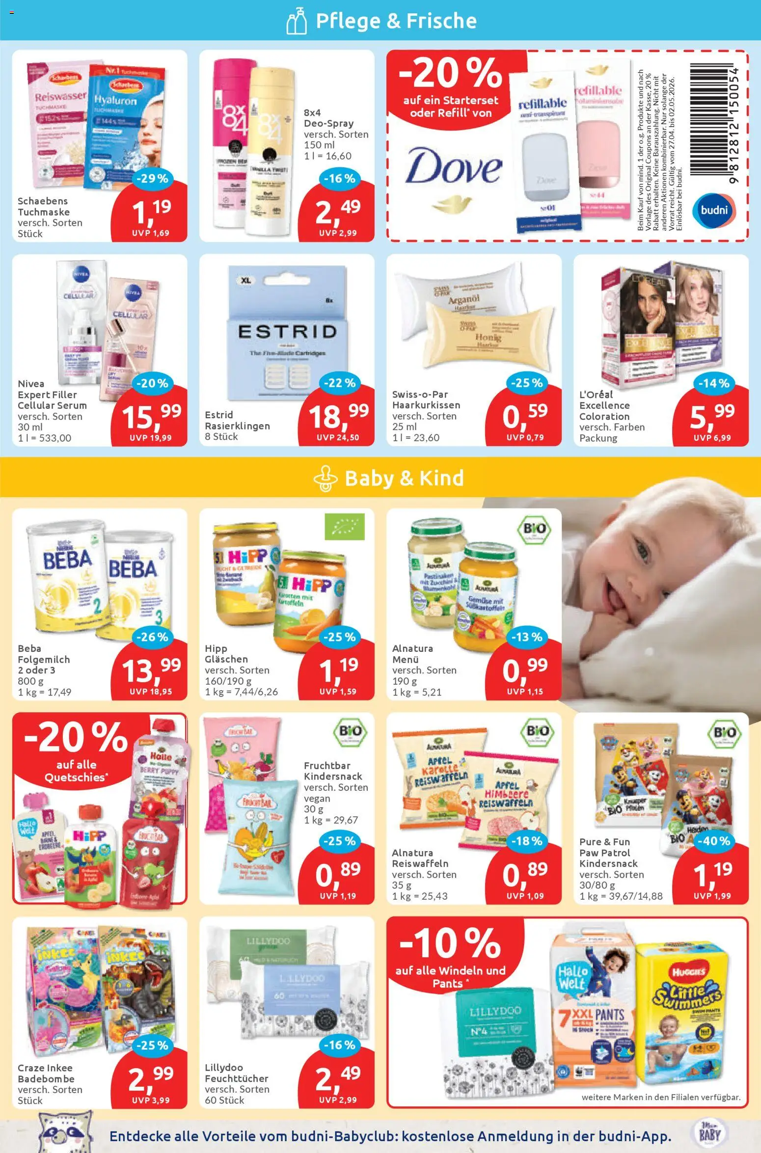 Budni Prospekt 	 – gültig ab 27.04.2026 | Seite: 3 | Produkte: Serum, Reis, Karotte, Tuchmaske