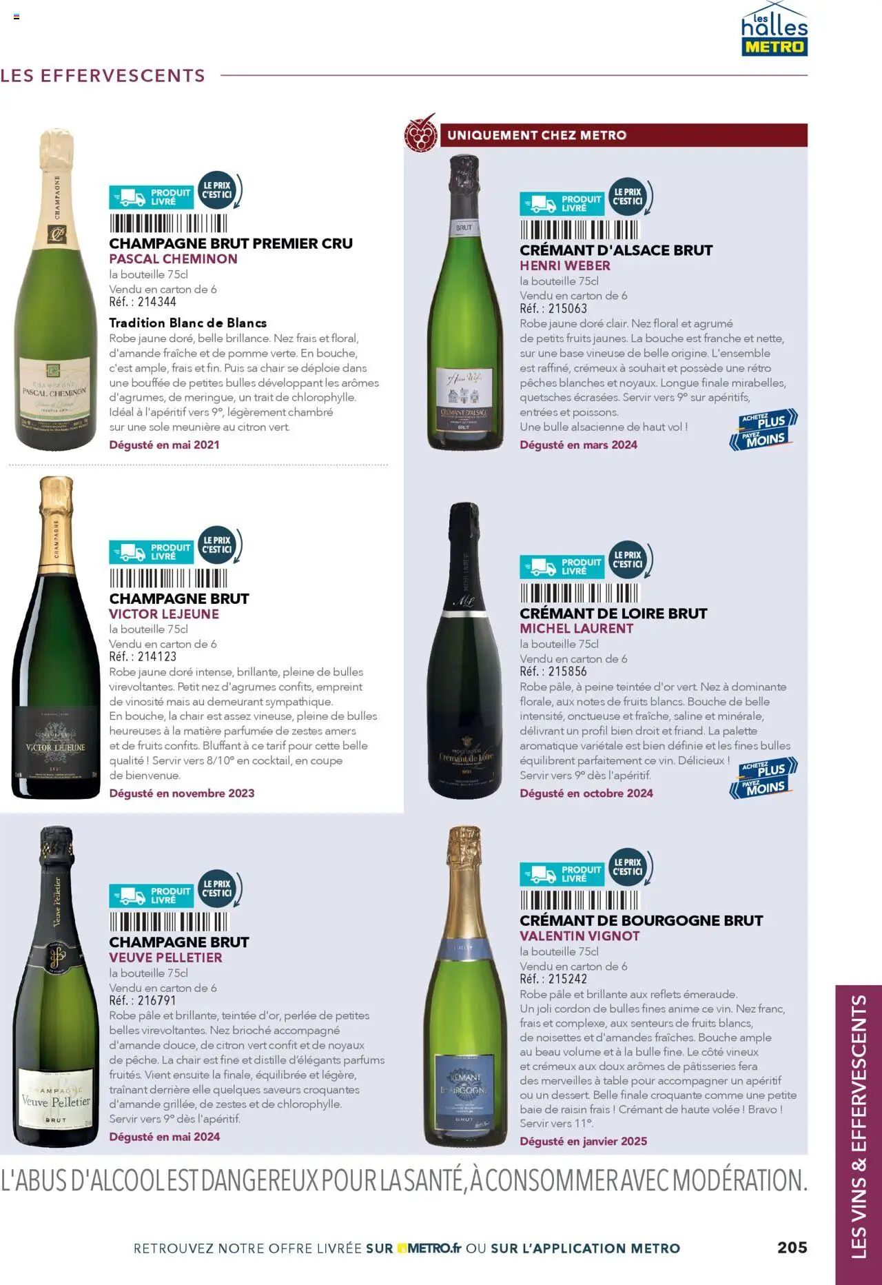 | Page: 205 | Produits: Citron, Crémant de bourgogne, Crémant, Crémant d'alsace