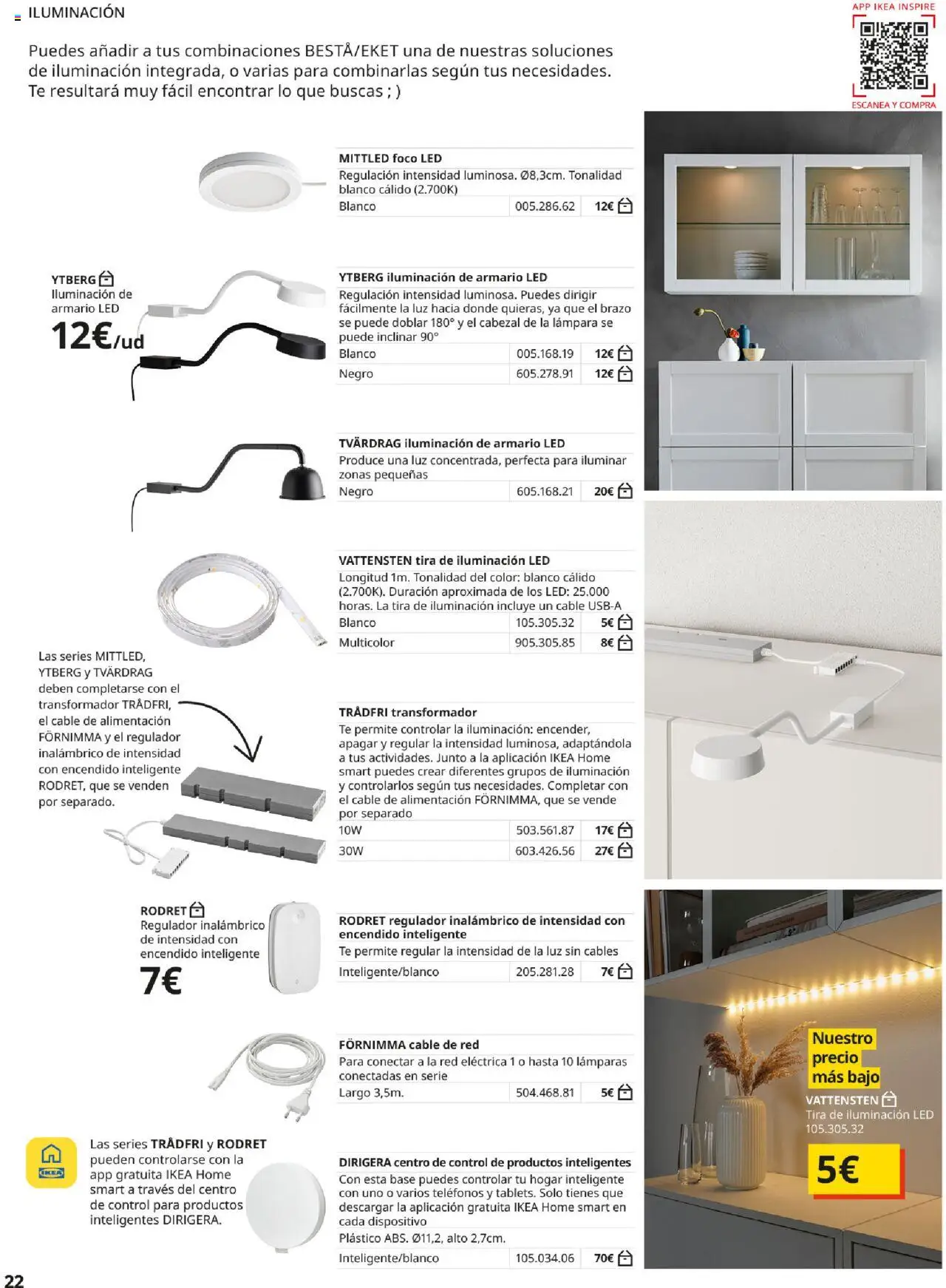 Catálogo IKEA Besta Eket │ válido desde el 04.02.2025 | Página: 22 | Productos: Té, Cable, Armario, Lámpara