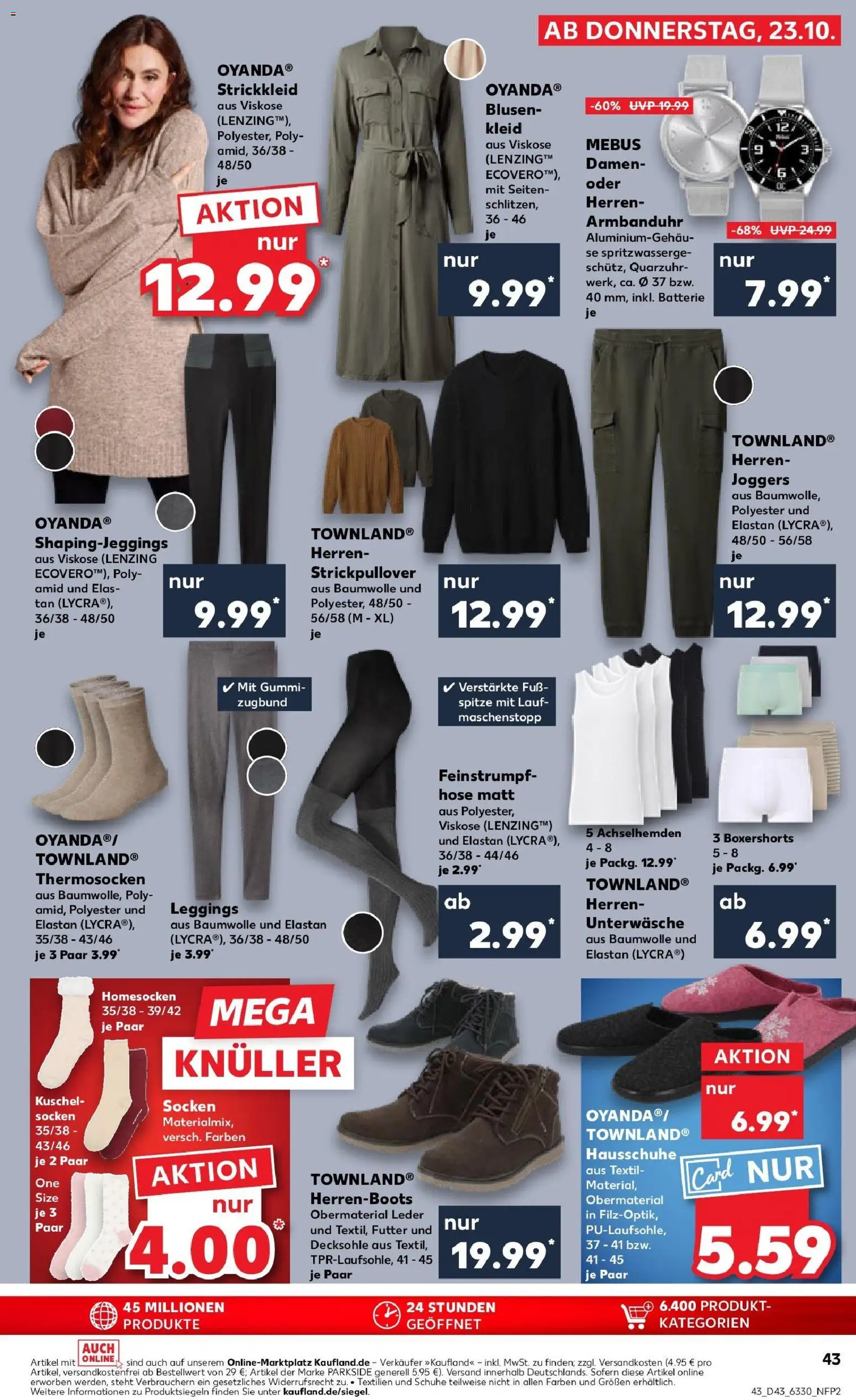 Kaufland prospekt Alfeld (Leine)	 – gültig ab 26.10.2025 | Seite: 43 | Produkte: Batterie, Hose, Unterwäsche, Hausschuhe