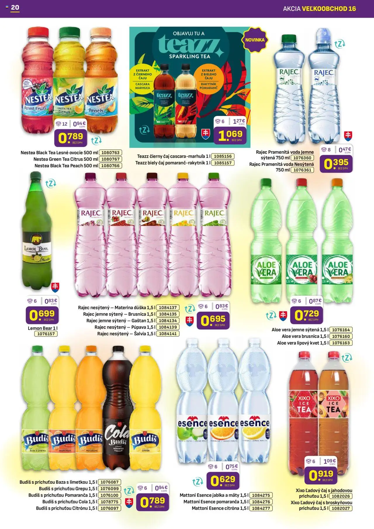 Libex leták │ platný od 11.08.2025 | Strana: 20 | Produkty: Čaj, Rajec, Budiš, Ovocie