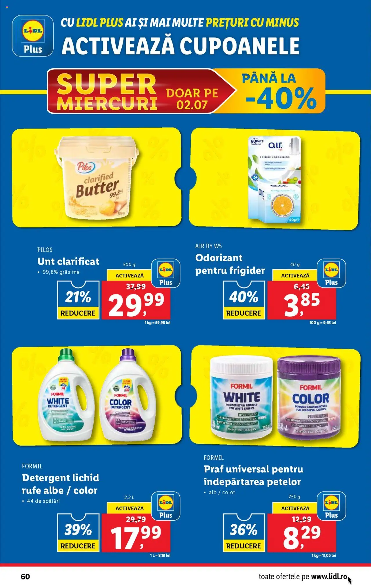 Catalog Lidl – valabil de la 30.06.2025 | Pagină: 60 | Produse: Frigider, Unt, Detergent, Îndepărtarea petelor