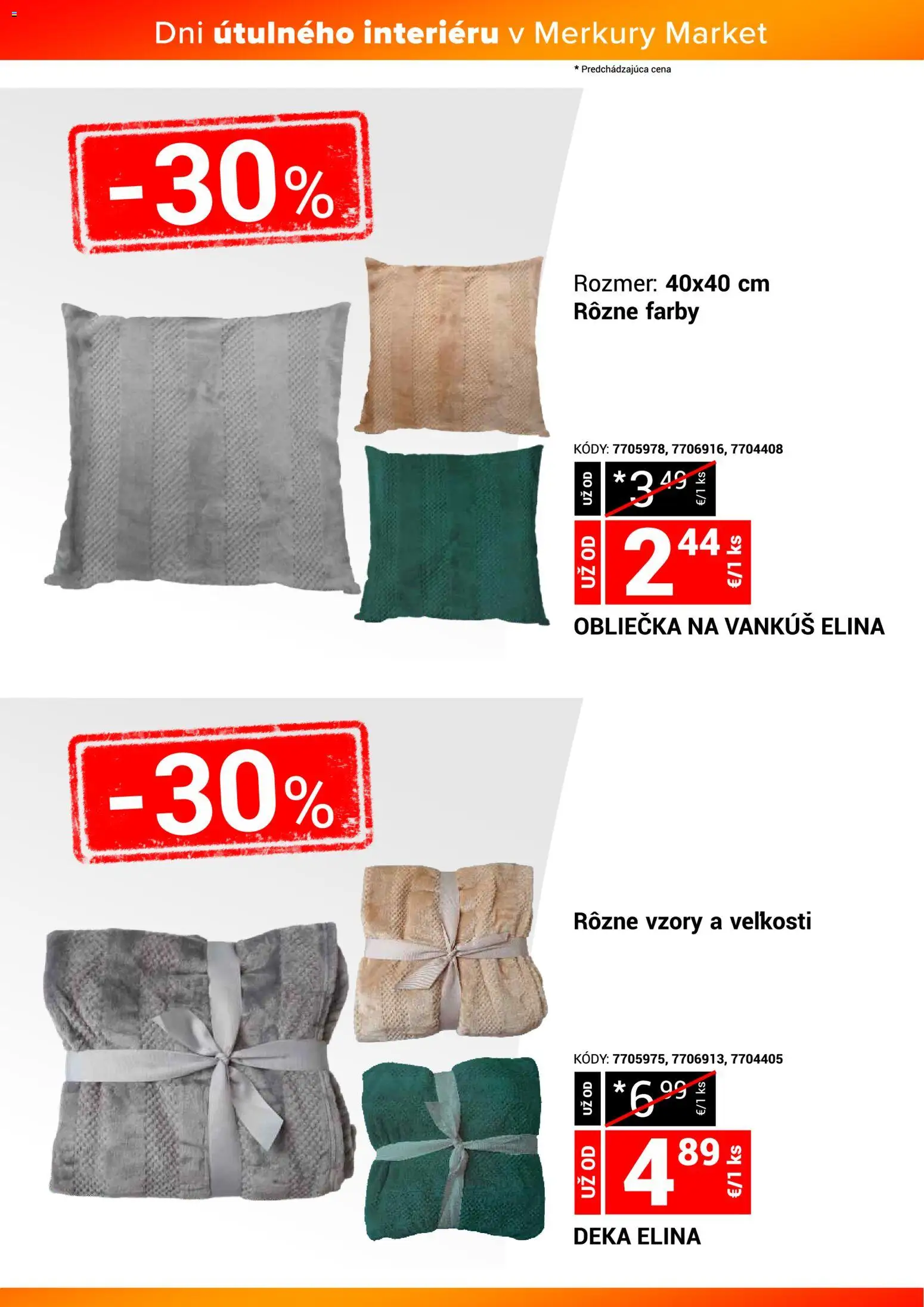 Nové Merkury Market akcie – leták je platný od 22.11.2025 | Strana: 10 | Produkty: Vankúš