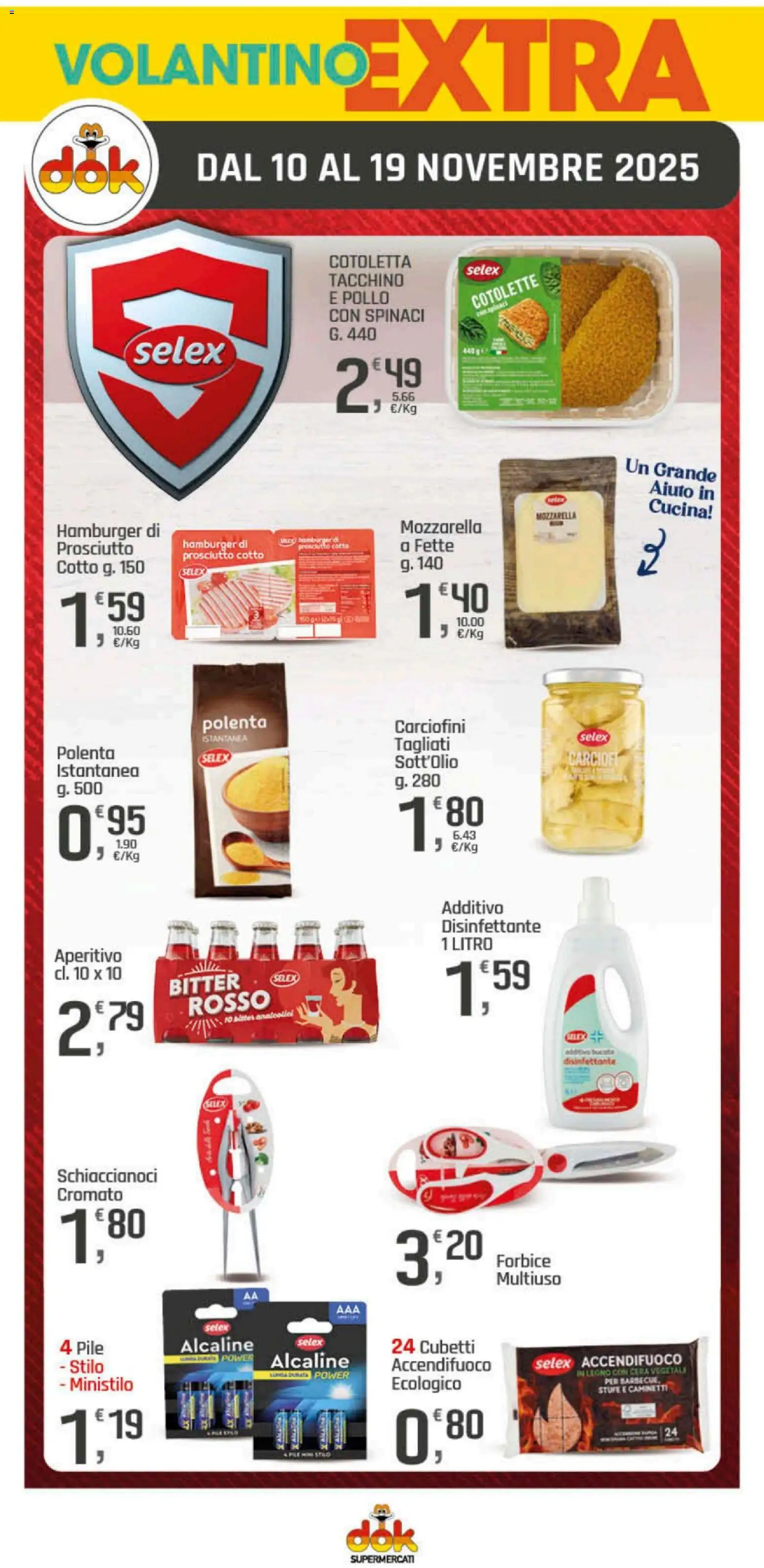 Volantino DOK del 06.11.2025 | Pagina: 13 | Prodotti: Prosciutto Cotto, Mozzarella, Prosciutto, Forbice