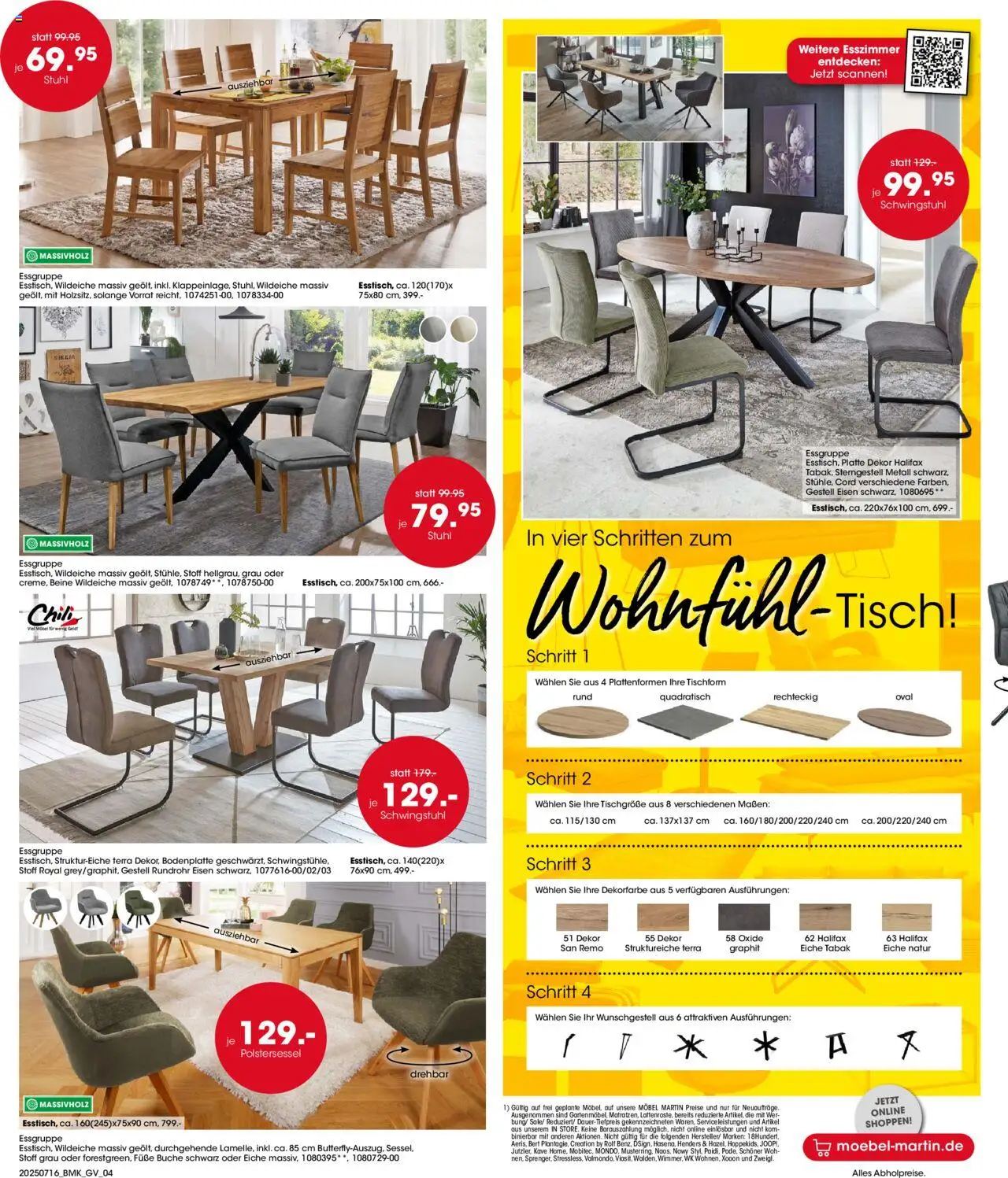 Möbel Martin Prospekt 	 - gültig ab dem 16.07.2025 | Seite: 4 | Produkte: Essgruppe, Stuhl, Chili