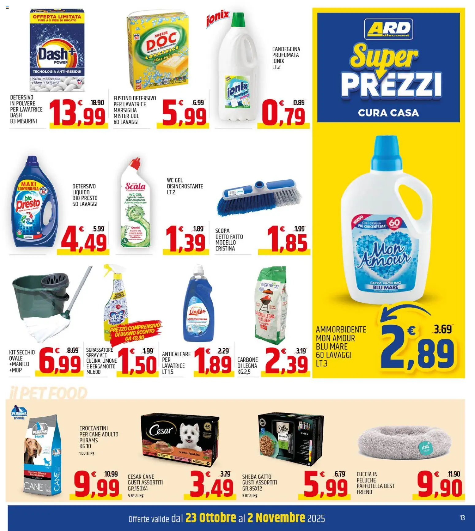 Volantino ARD Discount del 23.10.2025 | Pagina: 13 | Prodotti: Peluche, Ammorbidente, Anticalcare, WC