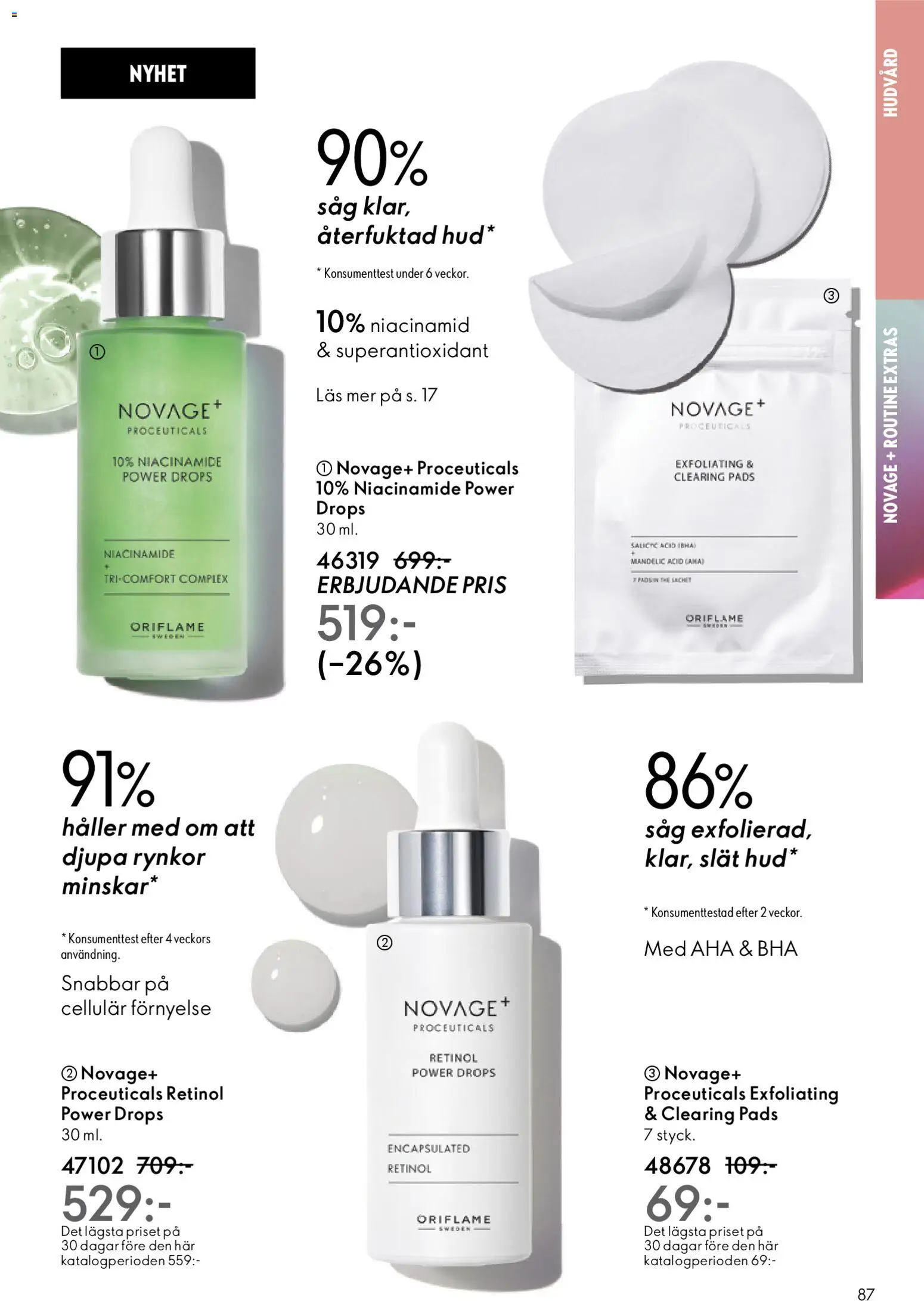 Oriflame reklamblad aktuell från 29.10.2025 | Sida: 87 | Produkter: Såg, Serum, Pads