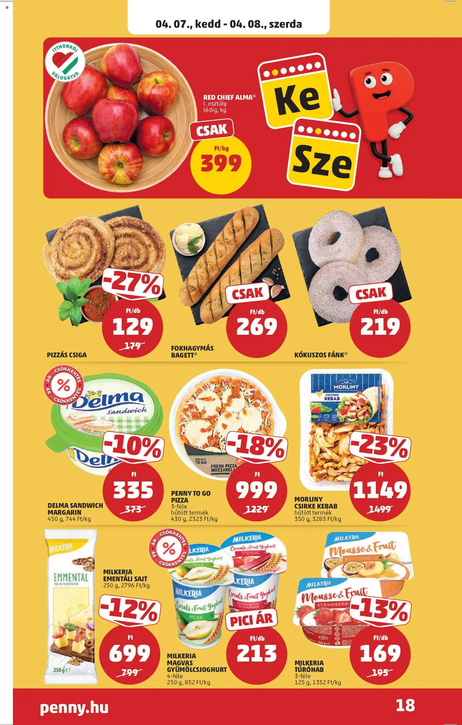 PENNY akciós ujság - amely érvényes a következő dátumtól: 01.04.2026 | Oldal: 22 | Termékek: Margarin, Cottage cheese, Pizza, Alma