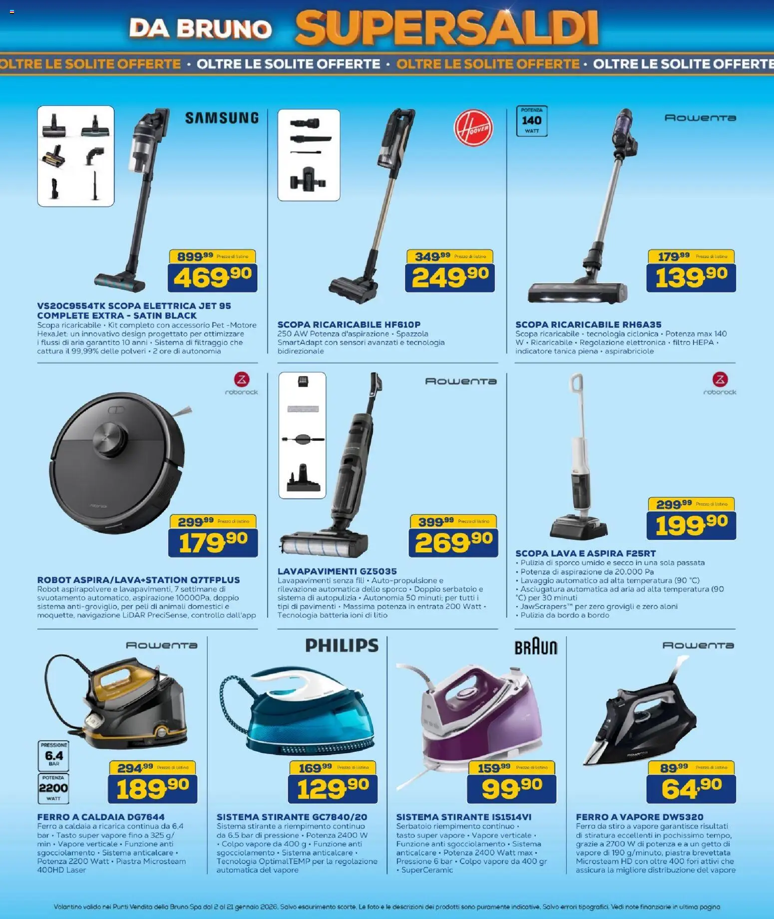 Volantino BRUNO del 02.01.2026 | Pagina: 29 | Prodotti: Caldaia, Scopa, Aspirapolvere, Robot