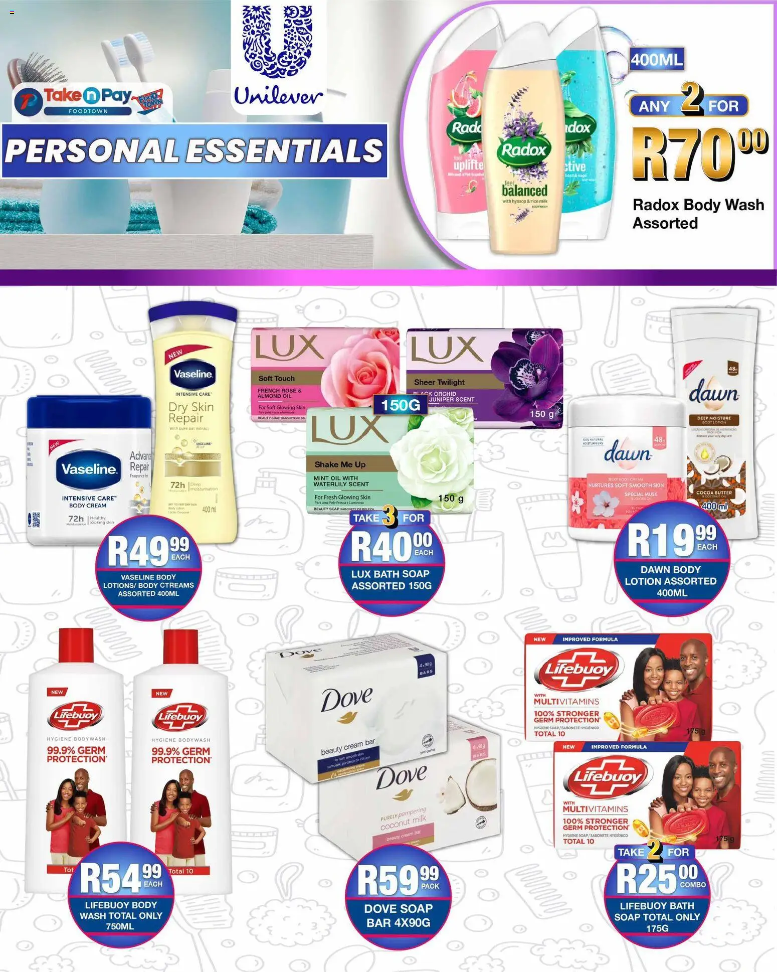 New Take n Pay catalogue – valid from 06.04.2026 | Page: 24 | Products: Bath, Multivitamins, Cream, Body wash