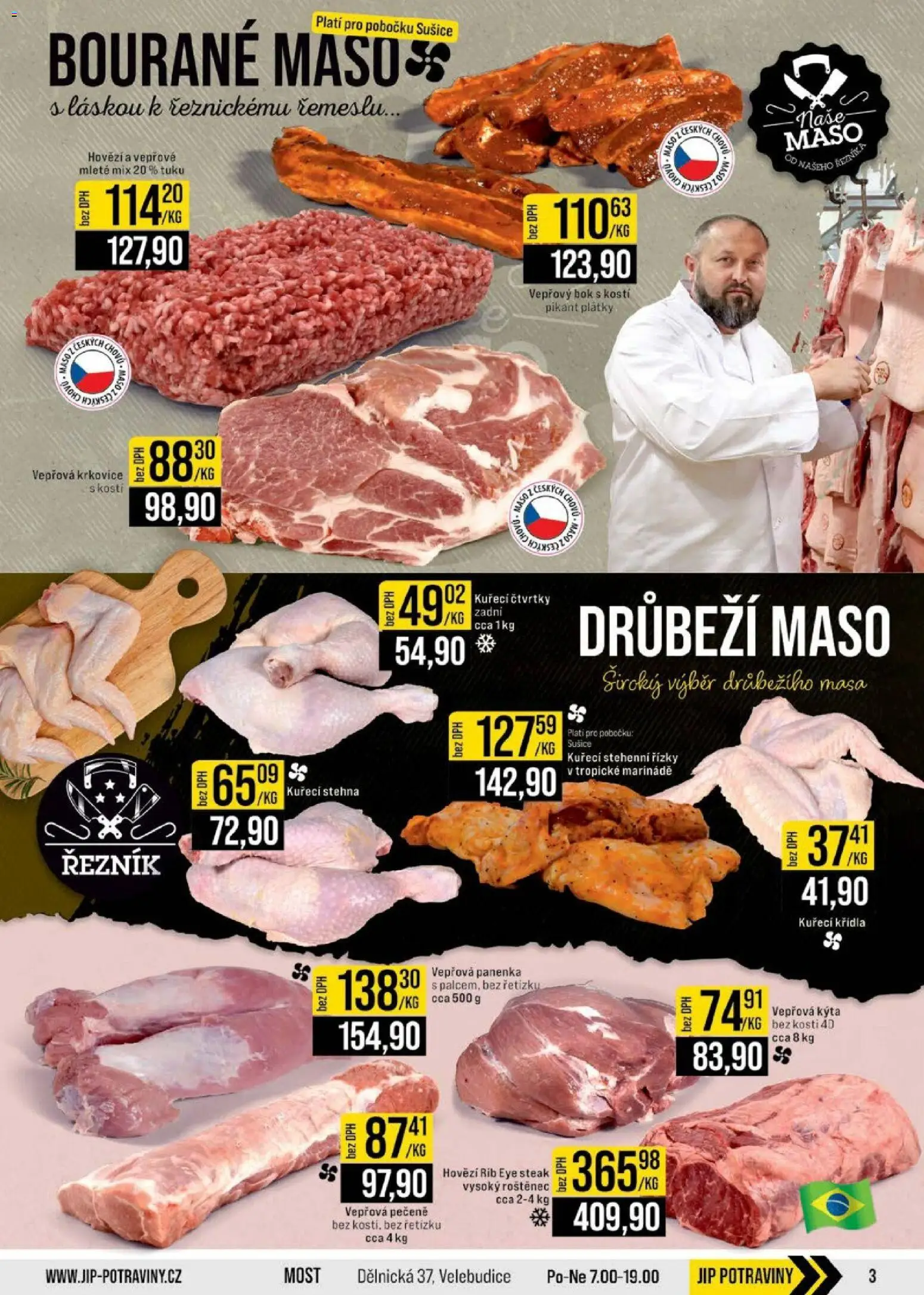 Jip leták - Cash & Carry od 29.04.2026 | Strana: 3 | Produkty: Hovězí, Kuřecí stehenní řízky, Potraviny, Kýta