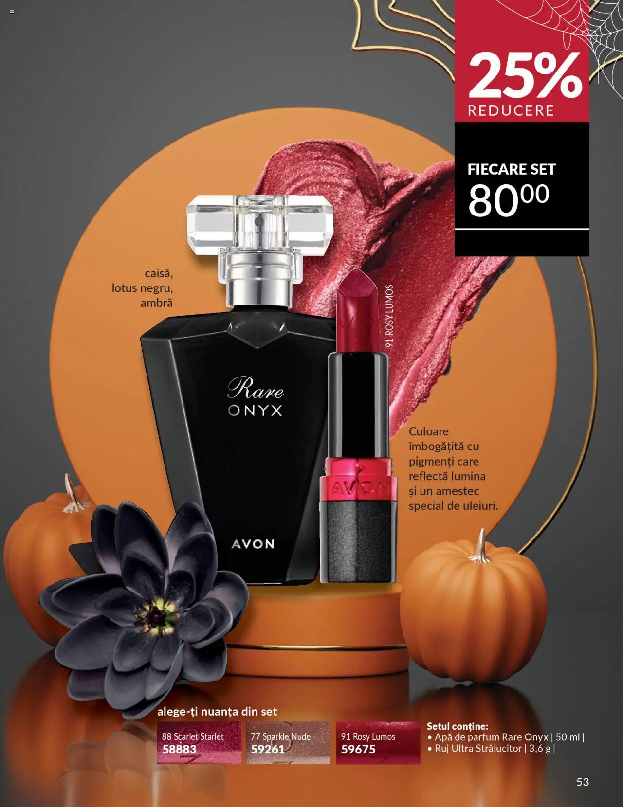 Noul catalog Avon – valabil de la 14.10.2025 | Pagină: 53 | Produse: Tavuk suyu, Parfum, Ruj, Apă