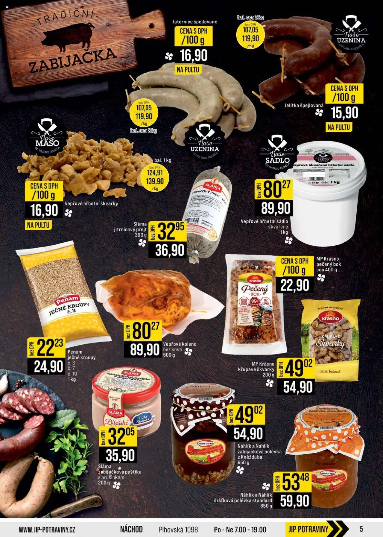 Jip leták - Cash & Carry od 22.10.2025 | Strana: 5 | Produkty: Sádlo, Vepřové koleno, Potraviny, Maso